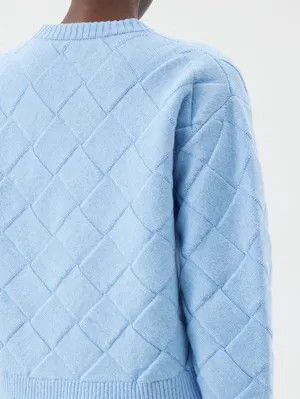 Bottega Veneta o1y0725 Crewneck Sweater in Light Blue Size S / US 4 / IT 40 - 3 Thumbnail