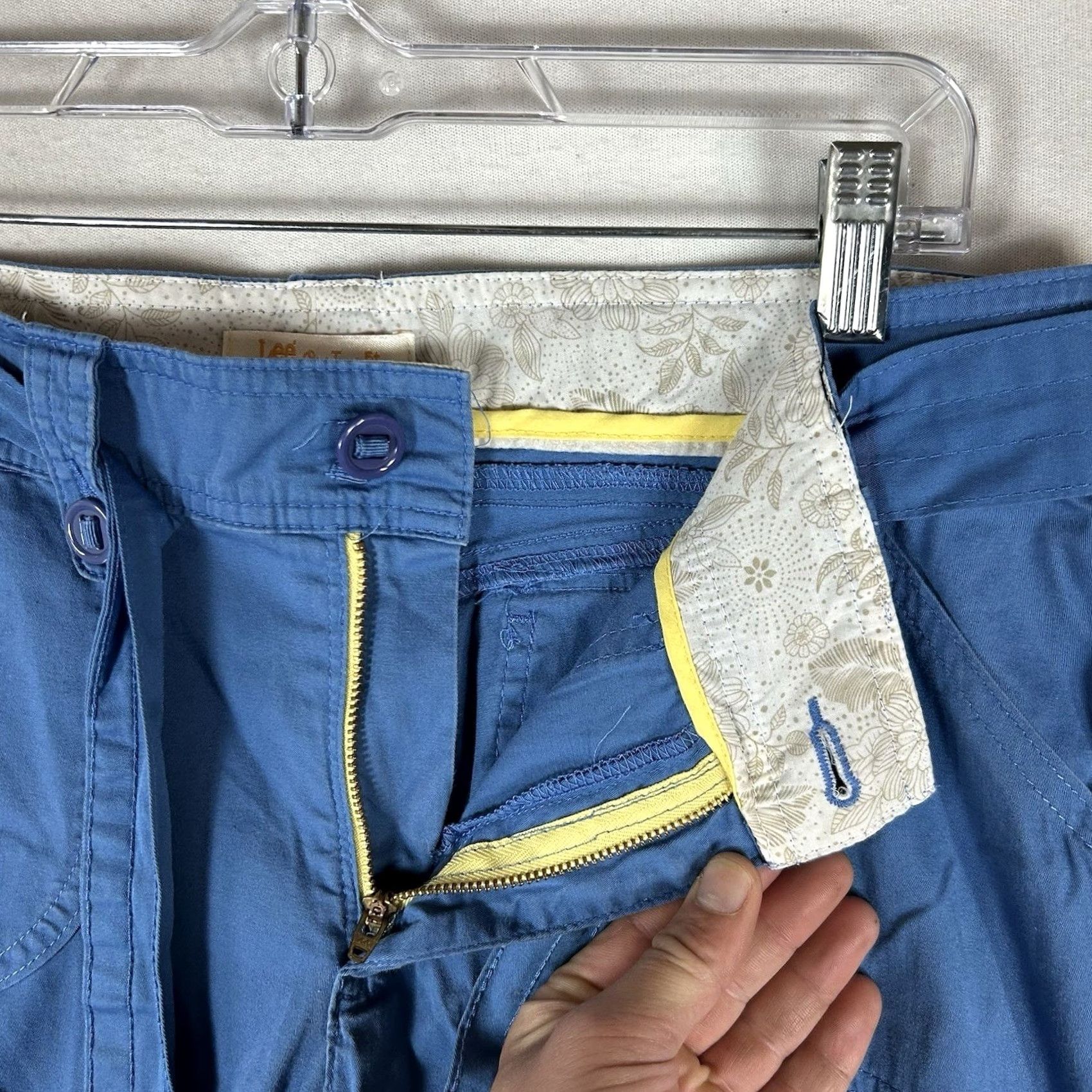 Lee Lee Capri Pants Women's 12 Blue Belted Size 34" / US 12 / IT 48 - 5 Thumbnail