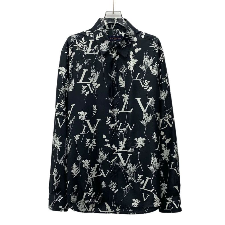 Louis Vuitton louis vuitton black floral logo print shirt-dmc Size US XL / EU 56 / 4 - 1 Thumbnail