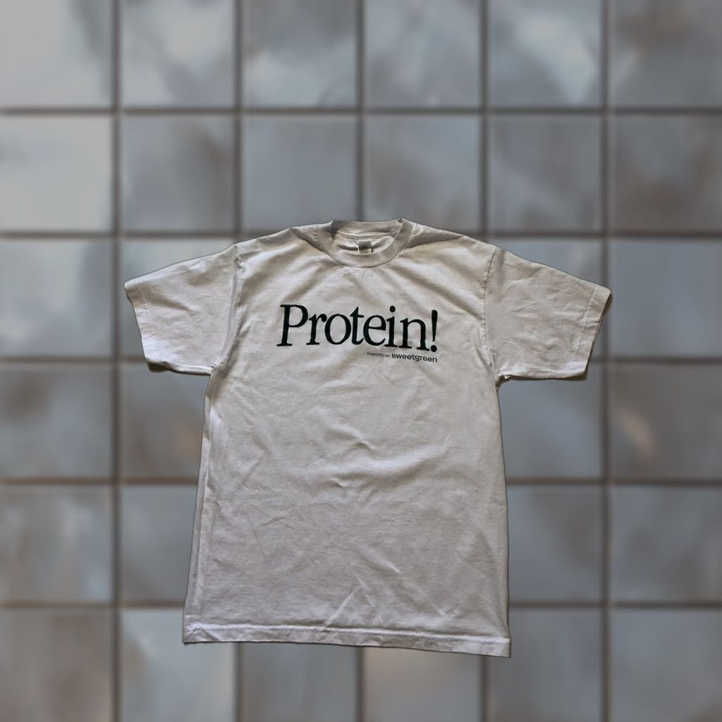 Vintage Sweetgreen Protein Powered By 6oz Heavyweight Classic Fit S/S Graphic White T-Shirt Large Mens Sky Sportswear LG Size US L / EU 52-54 / 3 - 1 Thumbnail