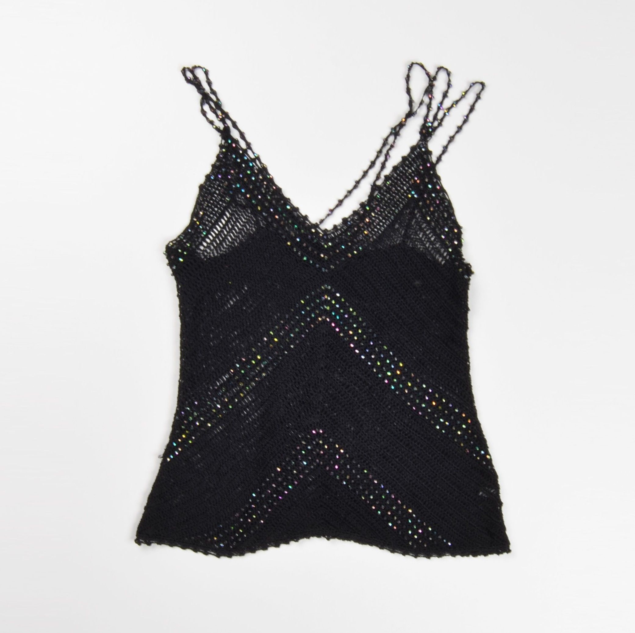 Other Vintage Crochet Knit Beaded Y2K Coquette Top Size S / US 4 / IT 40 - 3 Thumbnail