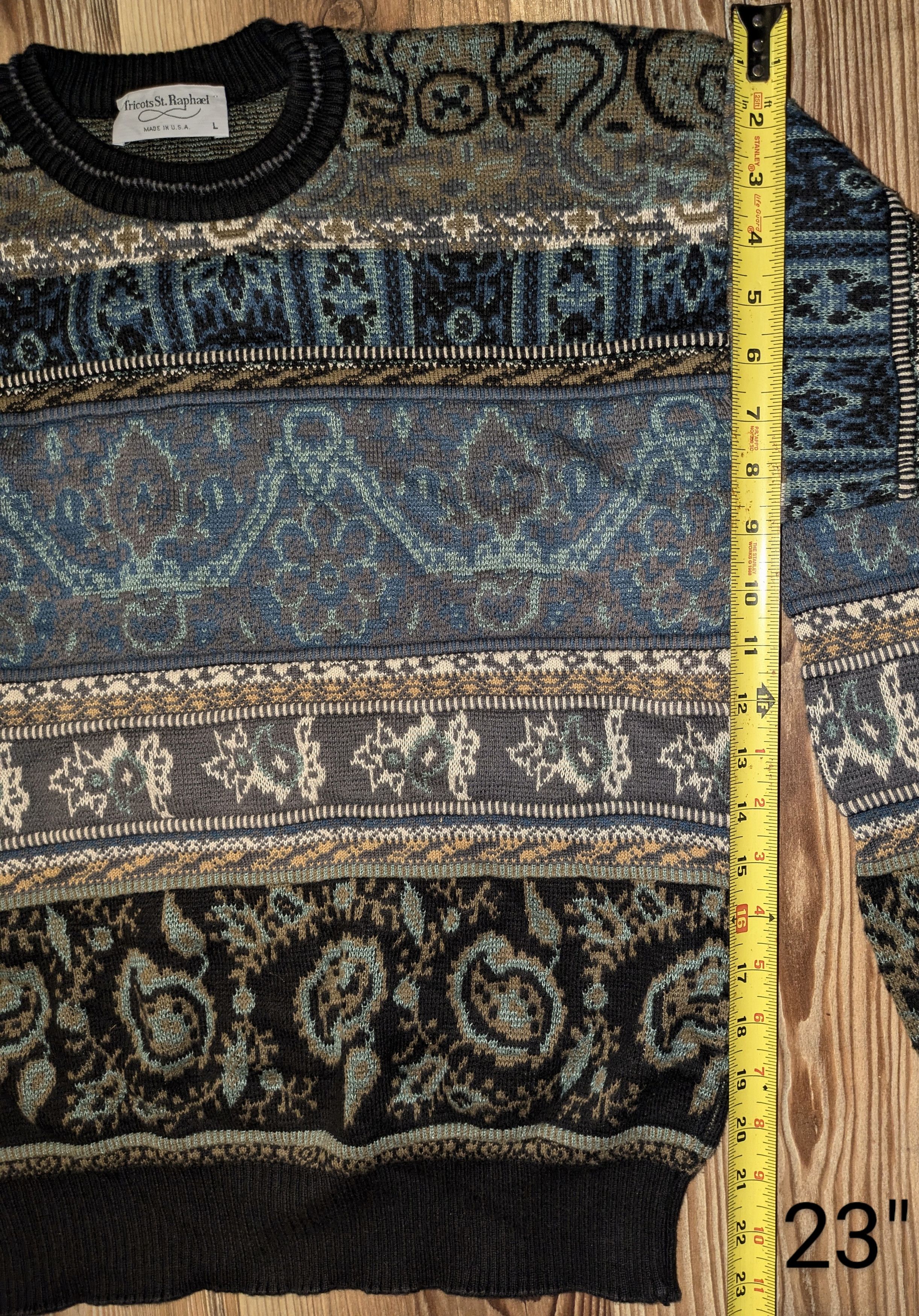 Tricots St. Raphael VTG 90's Comfy Paisley Grandpa Sweater Size US L / EU 52-54 / 3 - 4 Thumbnail