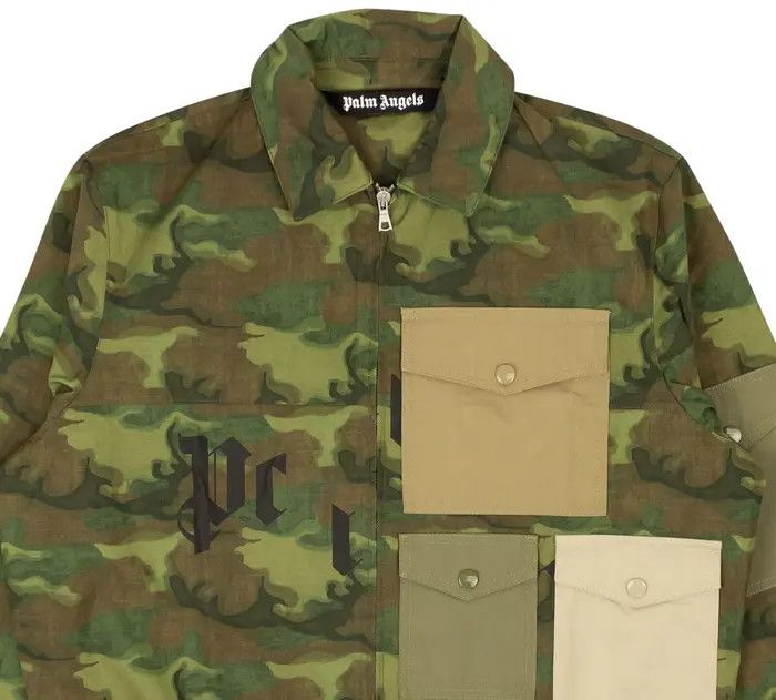 Palm Angels o1y0325 Patterned Shirt in Military Green Size US M / EU 48-50 / 2 - 2 Thumbnail