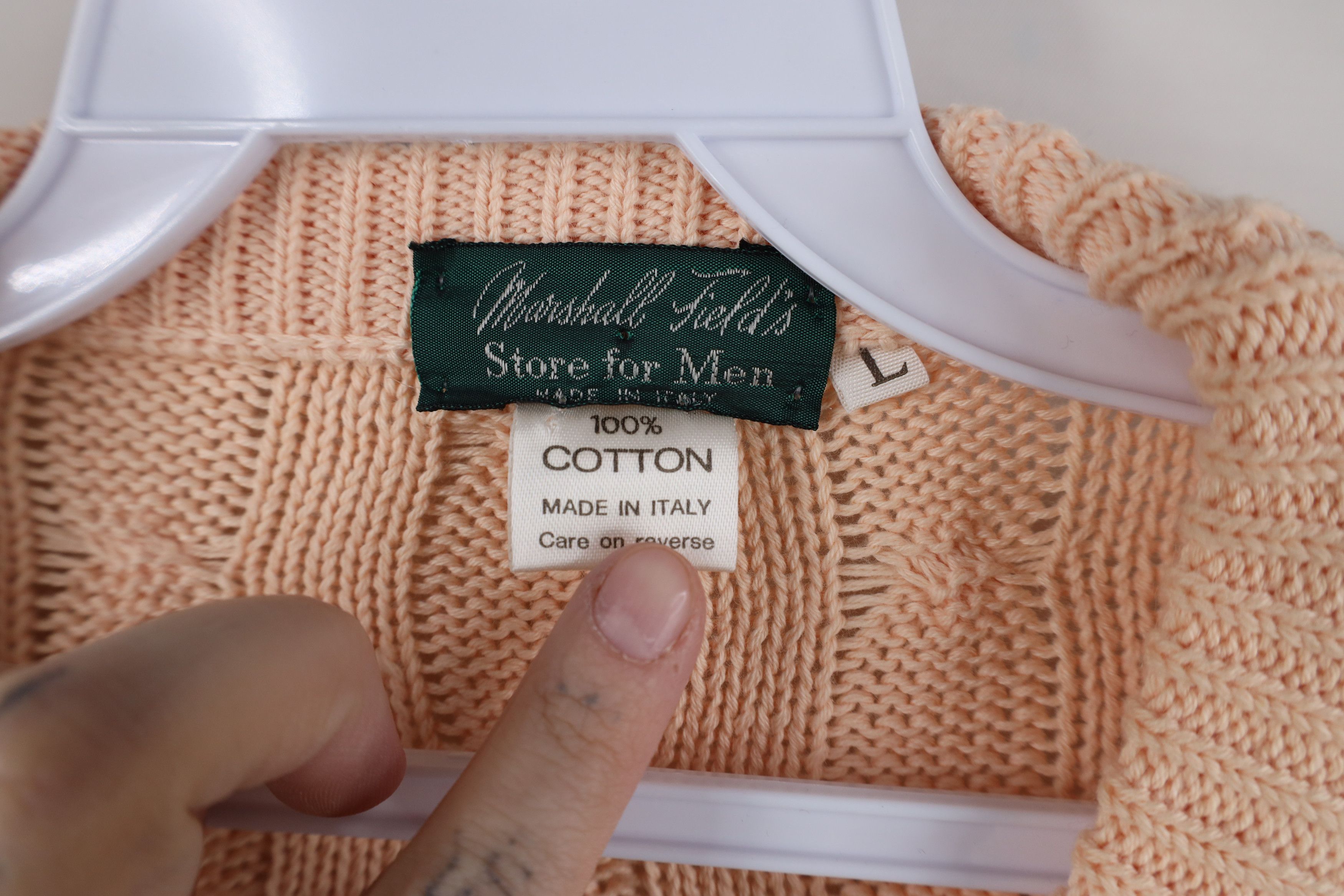 Vintage Vintage 90s Streetwear Cotton Chunky Cable Knit Sweater Pink Size US L / EU 52-54 / 3 - 9 Thumbnail