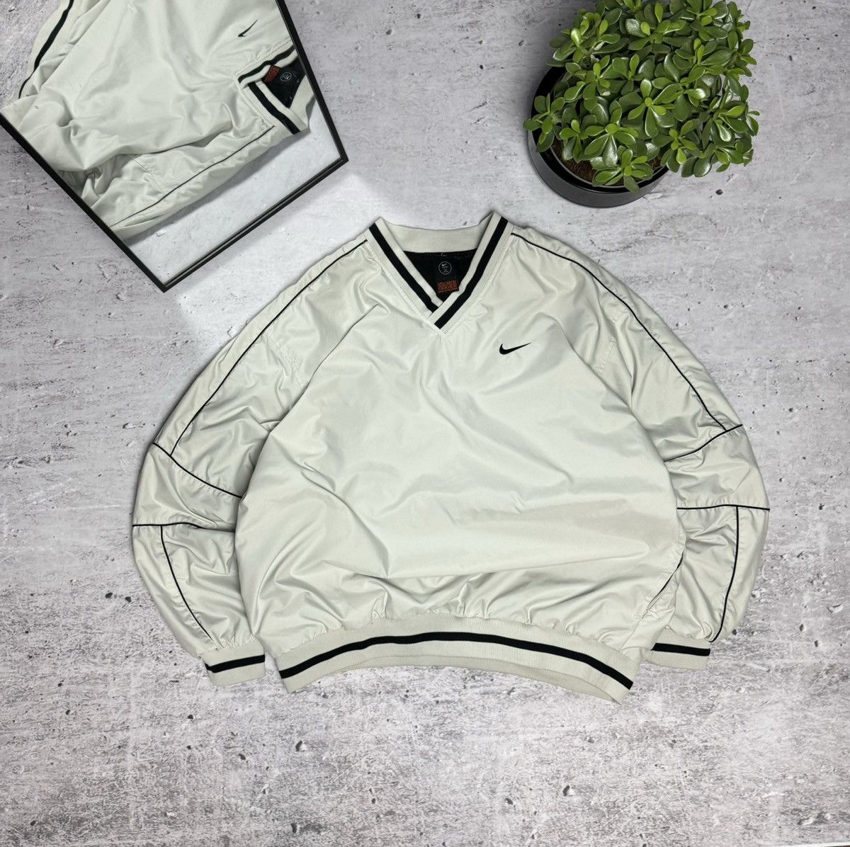 90s Nike Vintage Nylon Oversize Jacket Sweatshirt Drill