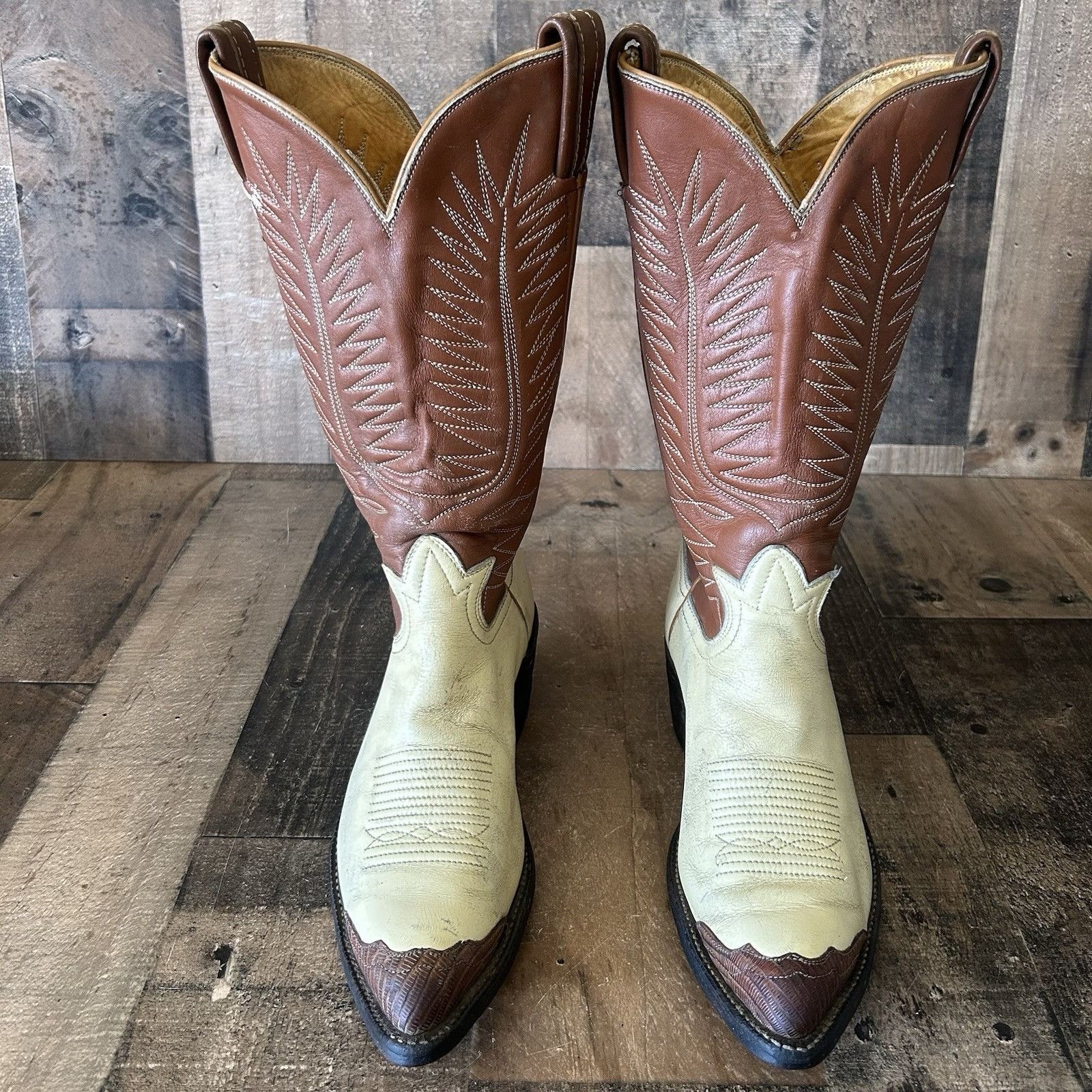 Tony Lama 3165 Vintage Wingtip Urban Cowboy Boots Mens D