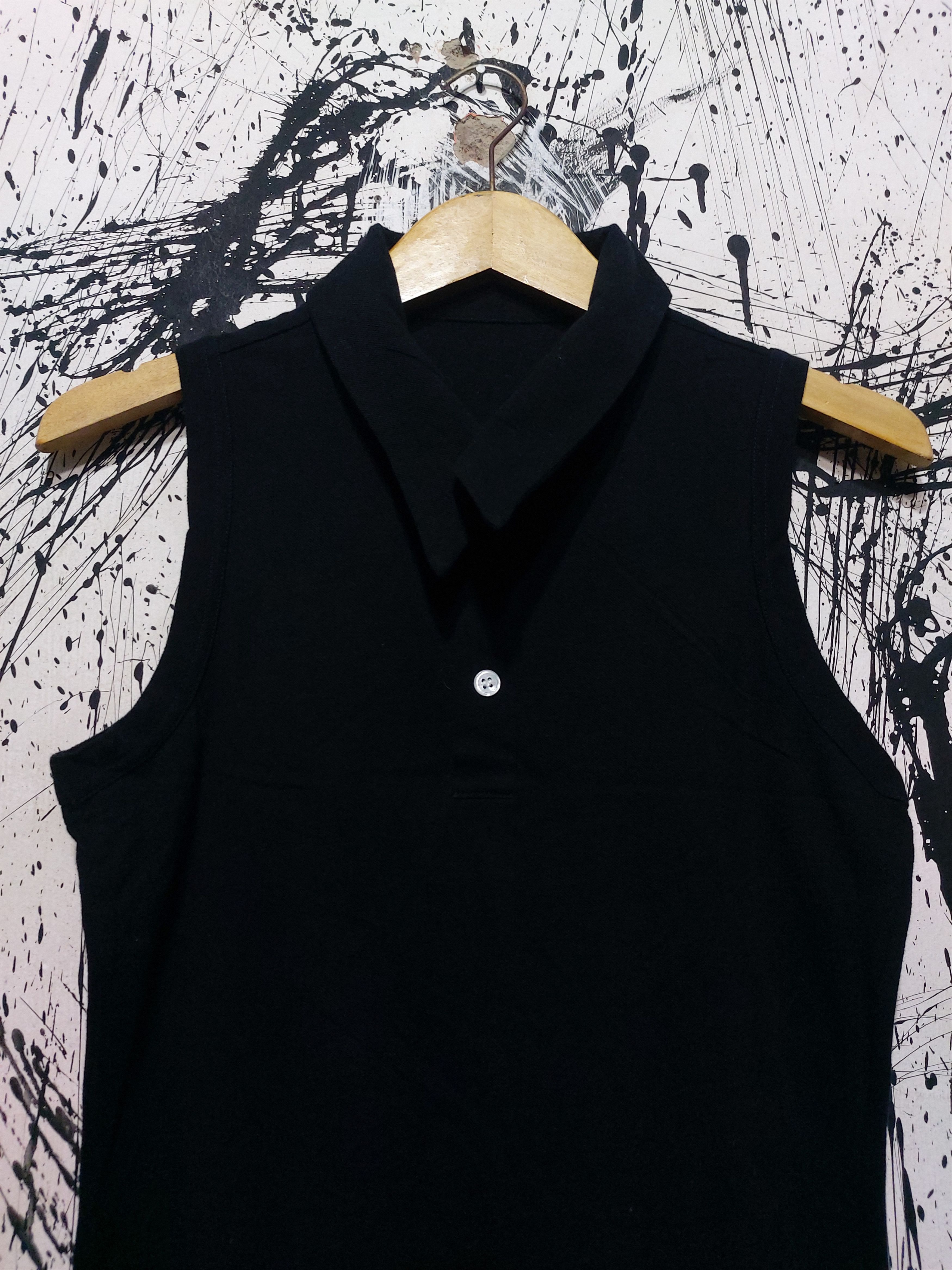 Yohji Yamamoto YOHJI YAMAMOTO COTTON LINEN SLEEVELESS POLO SHIRT Size US M / EU 48-50 / 2 - 3 Thumbnail