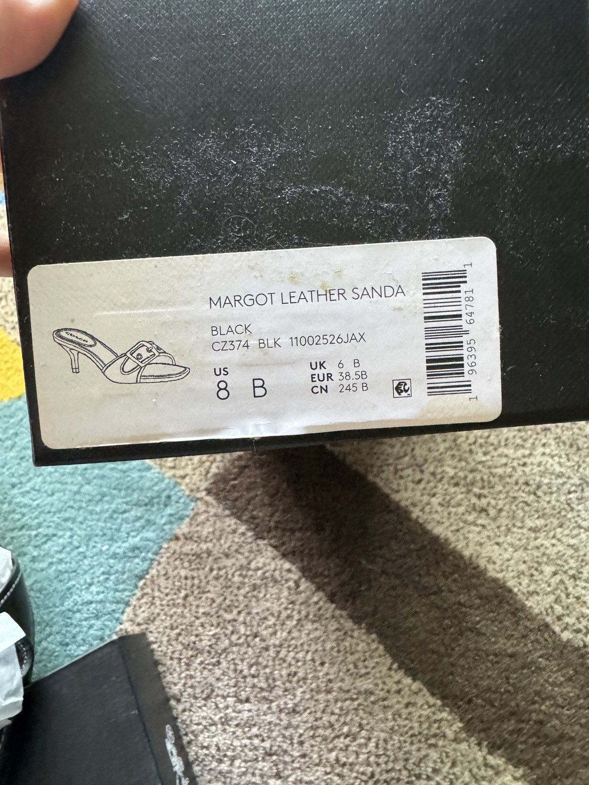 Coach Margot Leather Sandal size 8 Black