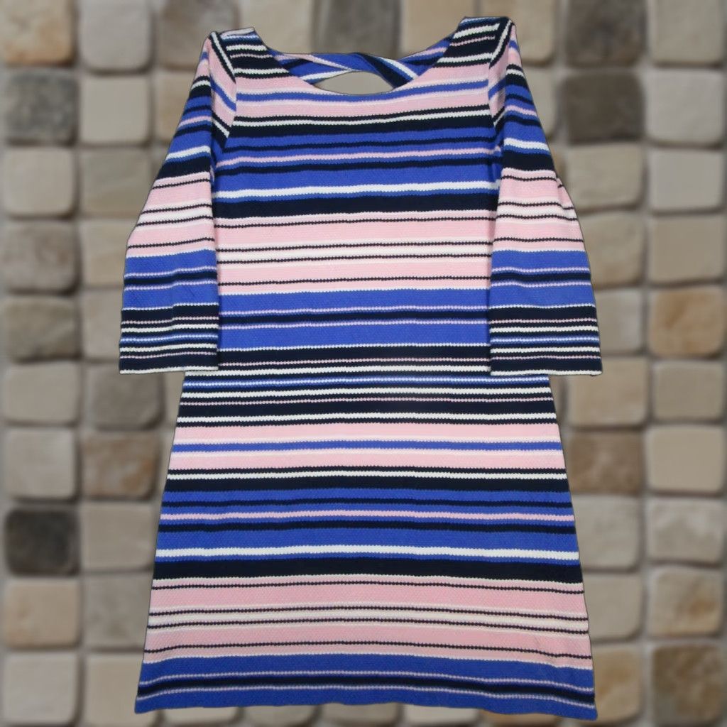 Lilly Pulitzer VINTAGE Lilly Pulitzer Dress Womens Small Blue Pink Cotton Blend Knit Bodycon * Size S / US 4 / IT 40 - 1 Thumbnail