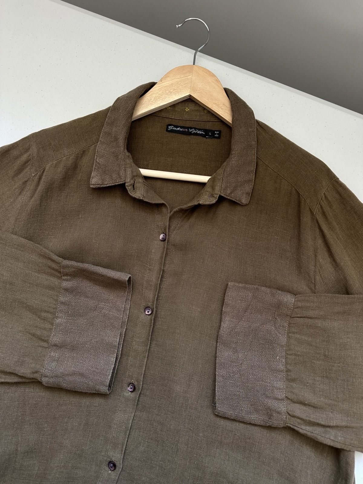 Gudrun Sjoden GUDRUN SJODEN Oversized Dress Shirt Linen Designer Size L / US 10 / IT 46 - 8 Thumbnail