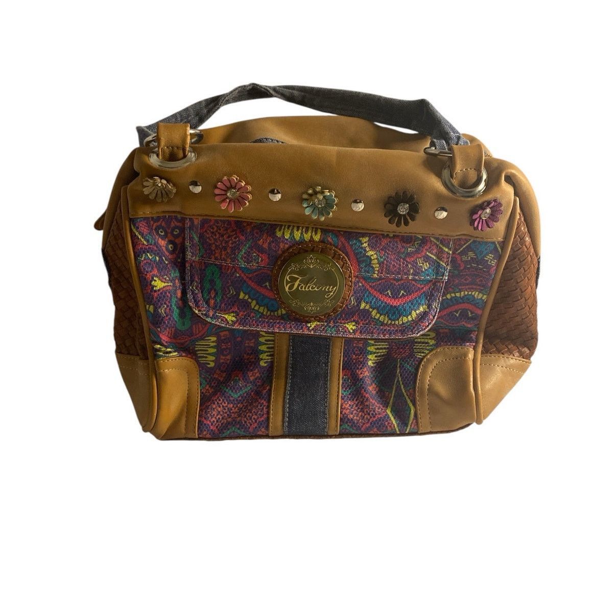 Other Boho Chic Multicolor Tapestry Handbag Falami Floral Accent Size ONE SIZE - 2 Thumbnail