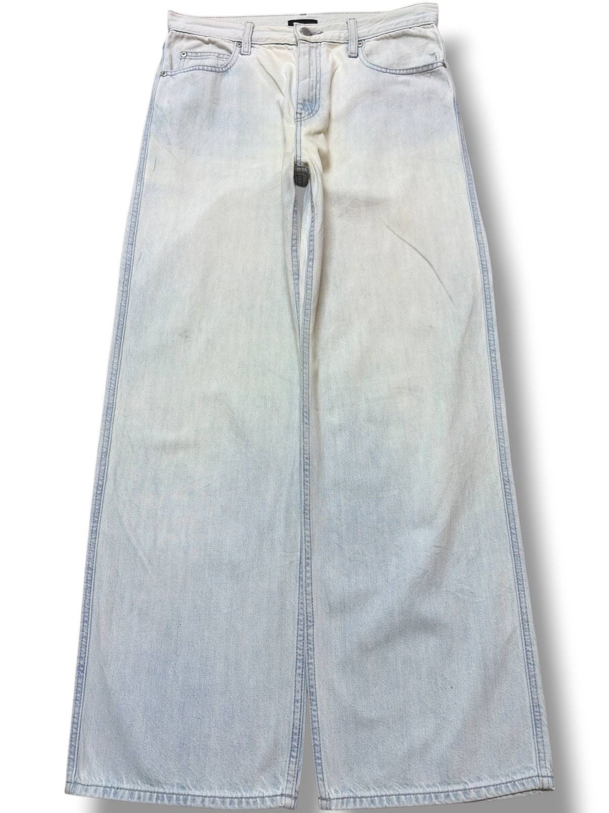 Uniqlo Vintage Uniqlo Baggy Wide Leg Faded Denim Size US 31 - 1 Thumbnail
