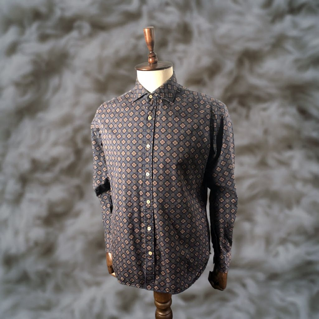 Vintage Tintoria Mattei 954 Shirt Mens 42 Blue Cotton Men Size Patterned Size US XL / EU 56 / 4 - 1 Thumbnail