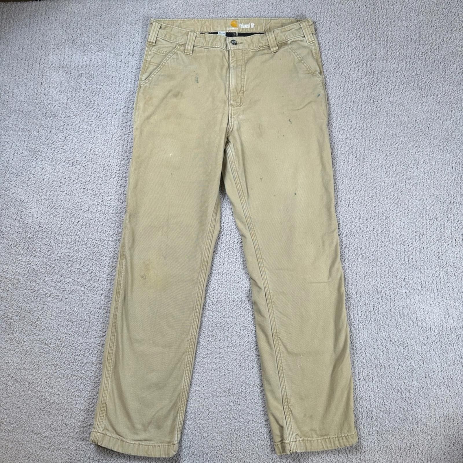 Carhartt Carhartt 34x32 Relaxed Fit Canvas Work Pants Tan 103342-253 Size US 34 / EU 50 - 1 Thumbnail