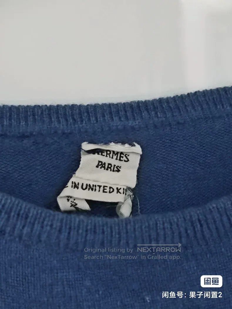 Hermes Hermes Sophisticated blue cashmere sweater Size S / US 4 / IT 40 - 8 Thumbnail