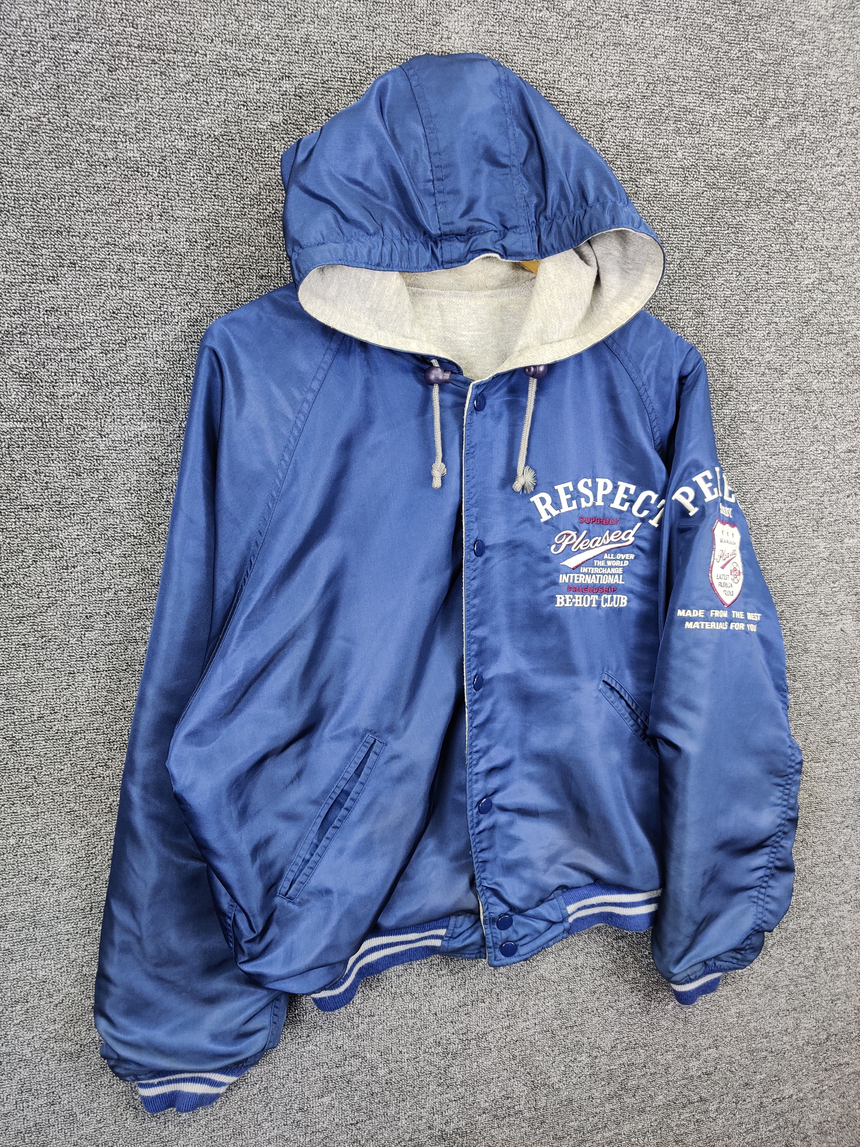 Japanese Brand Vintage Be Hot Club Reversible Bomber Varsity Hoodie Jacket Size US XL / EU 56 / 4 - 5 Thumbnail