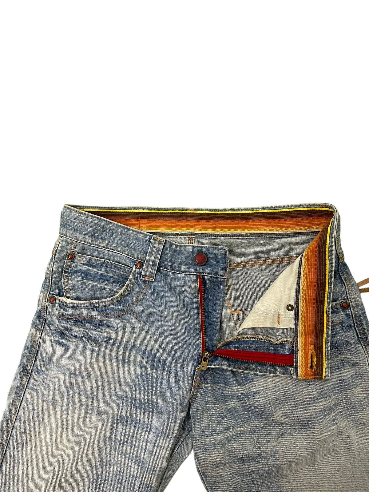 Japanese Brand Flare Jeans Edwin Japan Distress Faded Boot Cut 7🟦5 Size US 35 - 12 Thumbnail