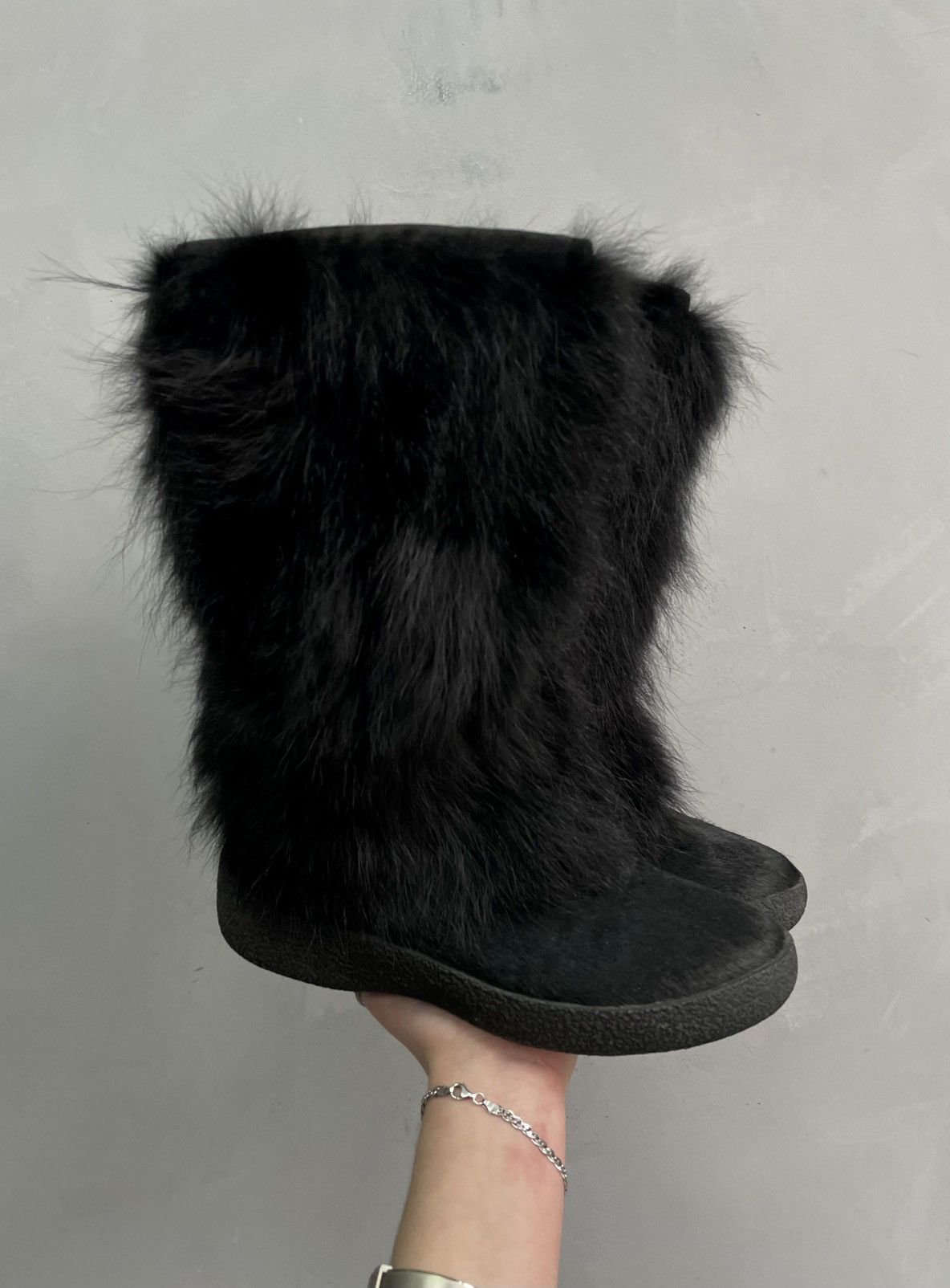 If Six Was Nine Rare 2000s real fur If Six Was Nine fuzzy boots shoes Size US 6.5 / IT 36.5 - 4 Thumbnail