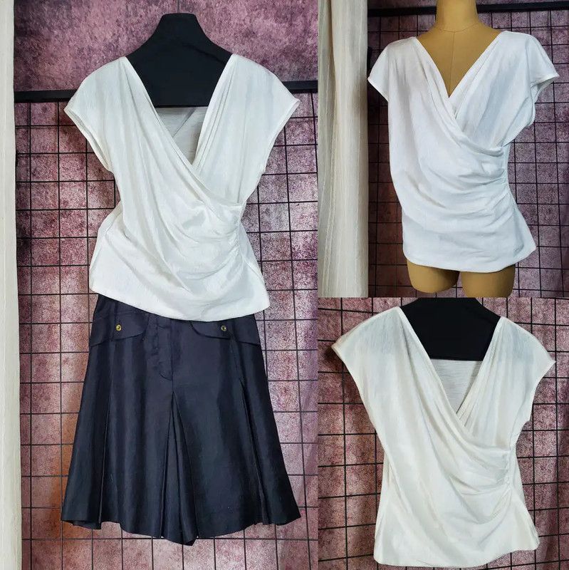 Dior Dior Summer White Linen Blend Short Sleeve Top 0089 Size L / US 10 / IT 46 - 1 Thumbnail