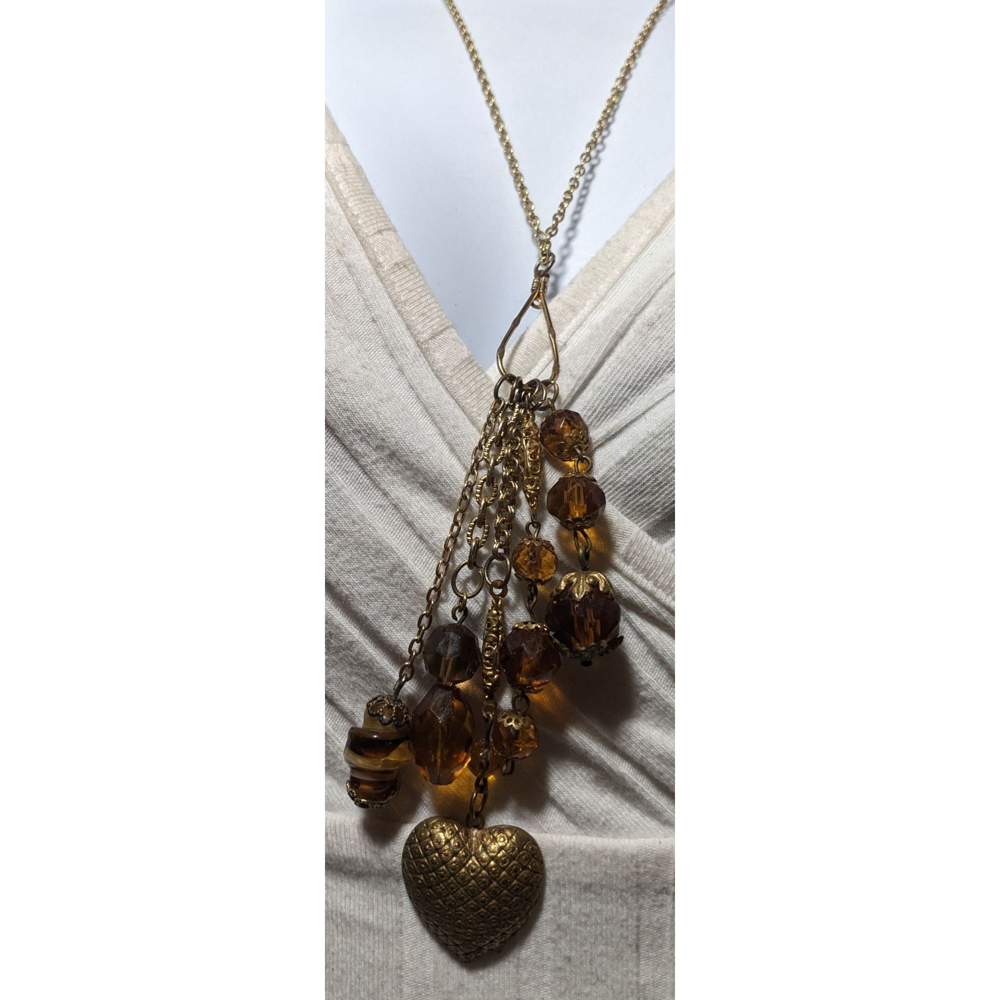 Other Victorian Style Gold And Glass Charm Necklace Size ONE SIZE - 6 Thumbnail