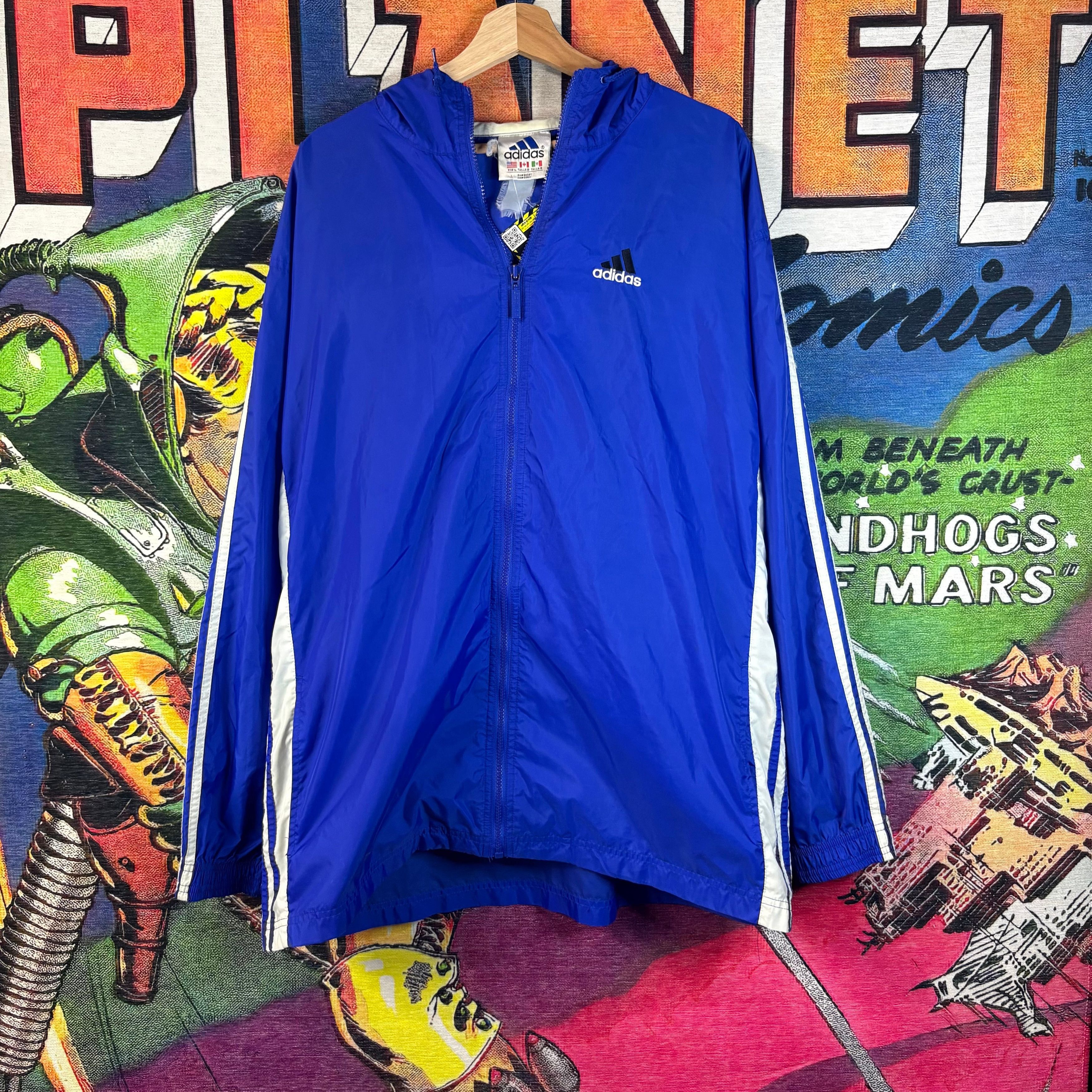 Adidas Vintage 90s Adidas WindBreaker Jacket Size Large Size US L / EU 52-54 / 3 - 1 Thumbnail