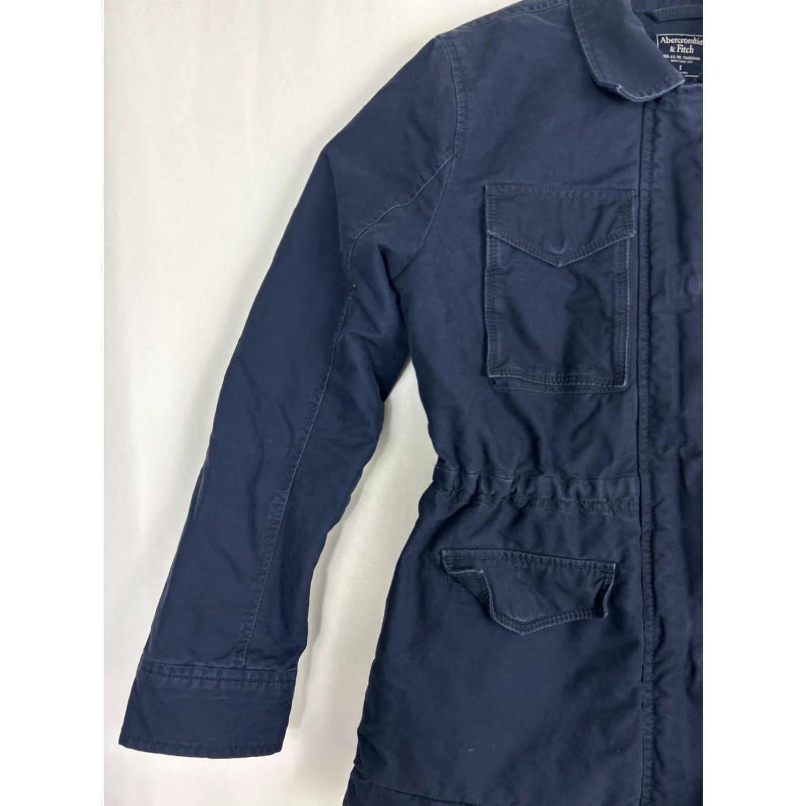 Abercrombie & Fitch Abercrombie & Fitch Jacket Blue Long Coat Full Zip Lined Sherpa Embroidered Logo Pocket Button Womens Size S Regular Size S / US 4 / IT 40 - 2 Thumbnail
