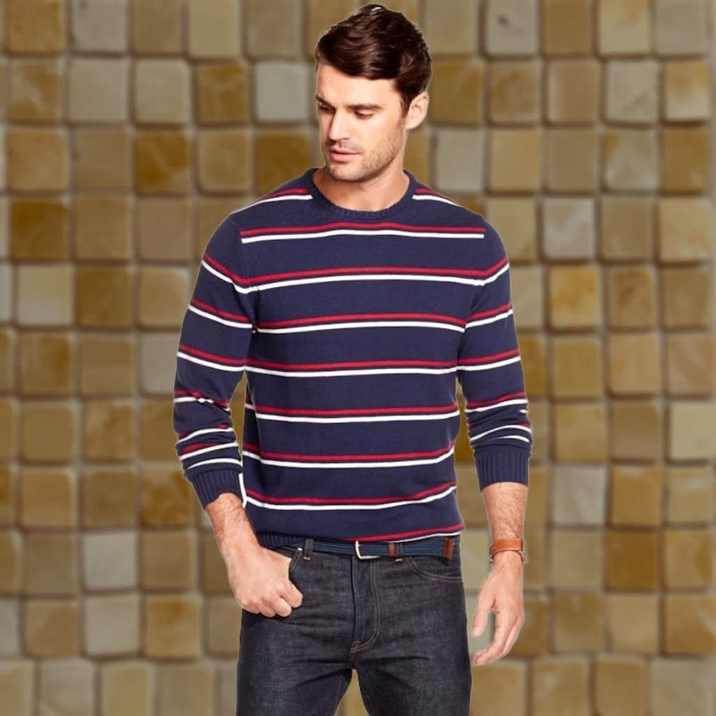Izod VINTAGE NEW MENS IZOD PREMIUM ESSENTIALS CREWNECK BLUE STRIPED SWEATER SIZE L Size US L / EU 52-54 / 3 - 1 Preview