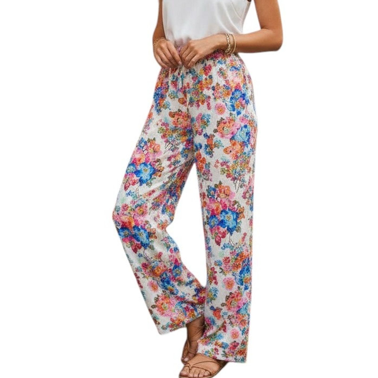Vera Bradley Vera Bradley Wide Leg Floral Print Palazzo Pants, M Size 29" - 5 Thumbnail