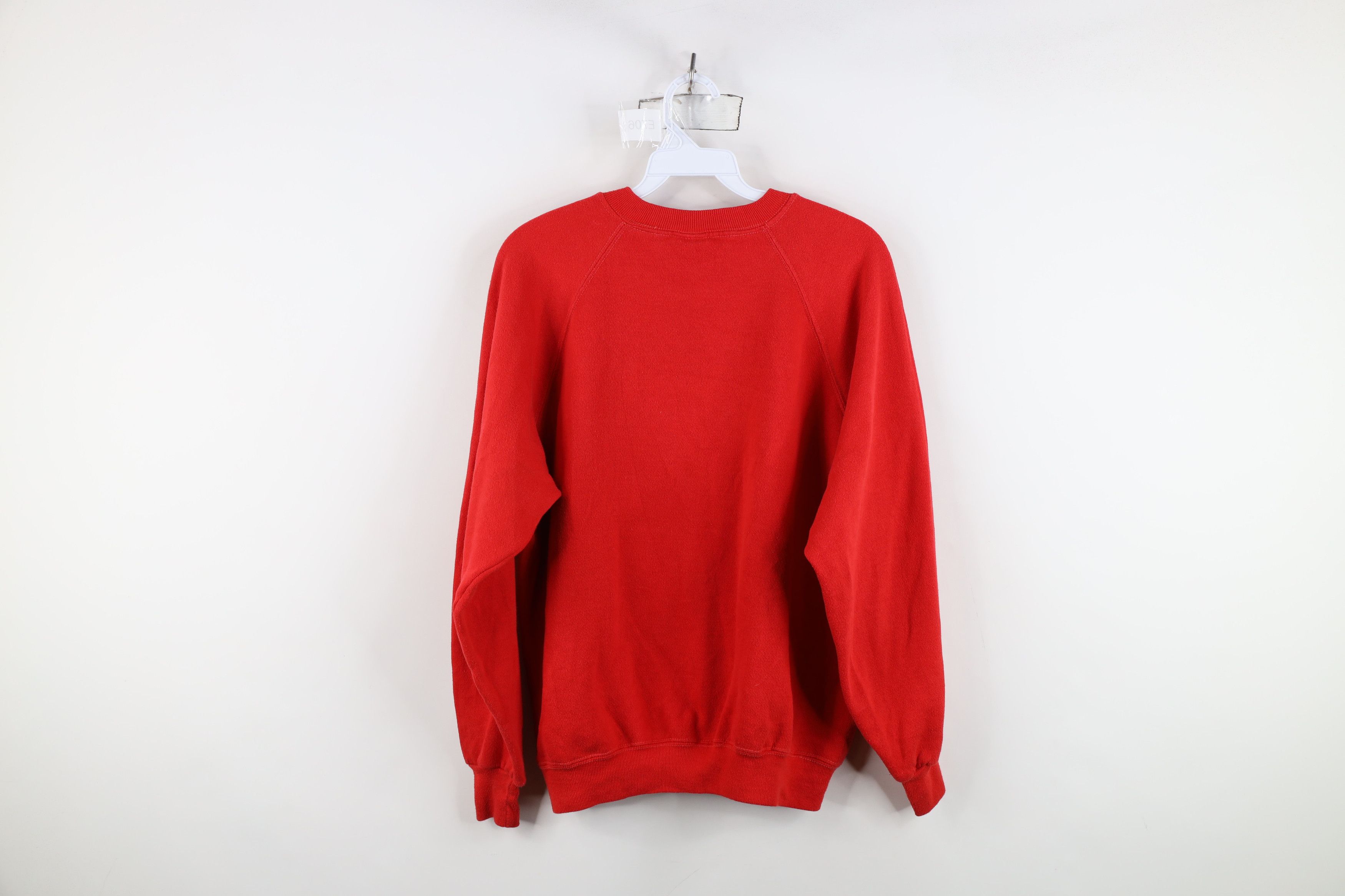 Vintage Vintage 70s Streetwear Blank Raglan Sweatshirt Red USA Size L / US 10 / IT 46 - 13 Thumbnail