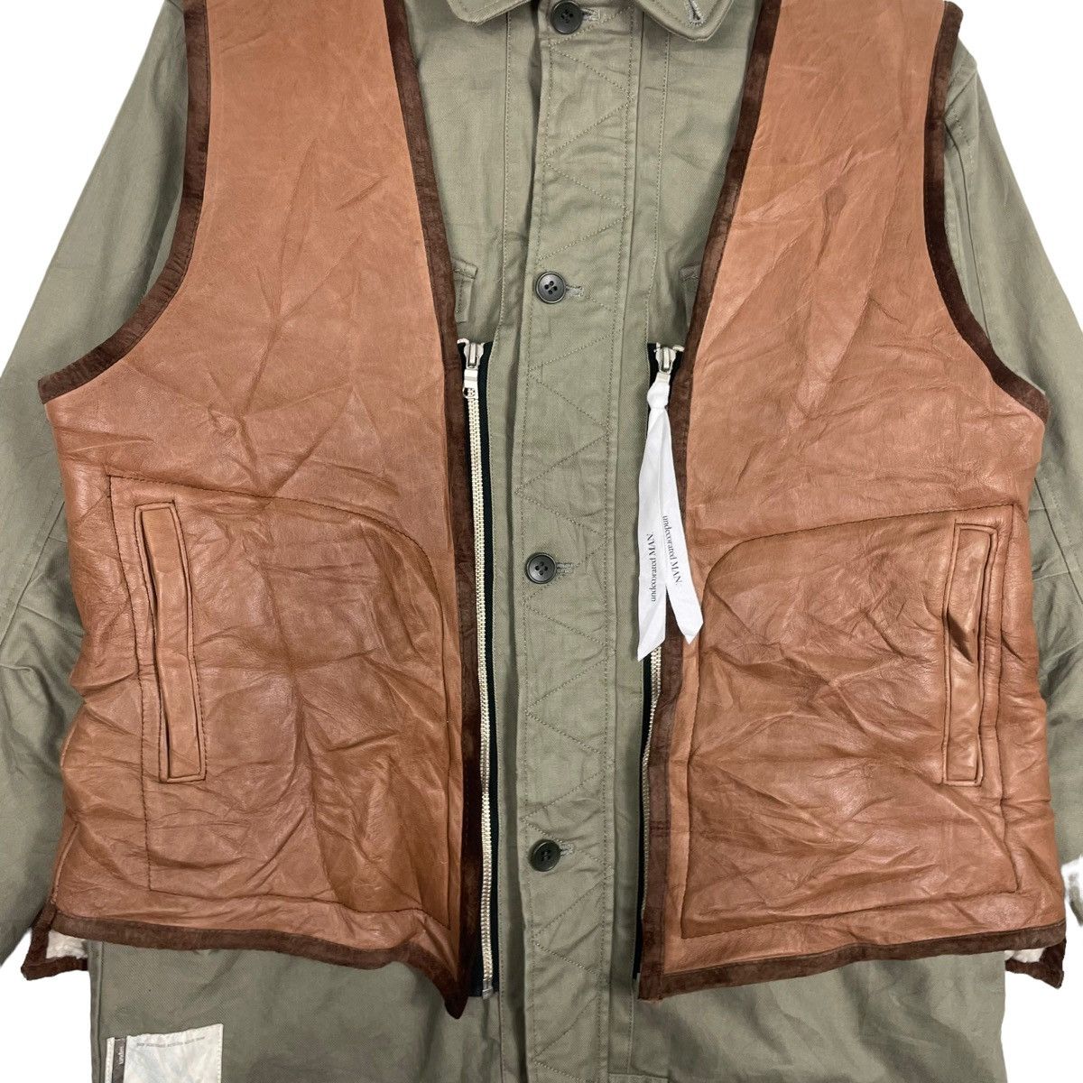 Japanese Brand × Undecorated Man 💥UNDECORATED MAN AW2012 MOUTON VEST CARGO JACKET Size US M / EU 48-50 / 2 - 9 Thumbnail