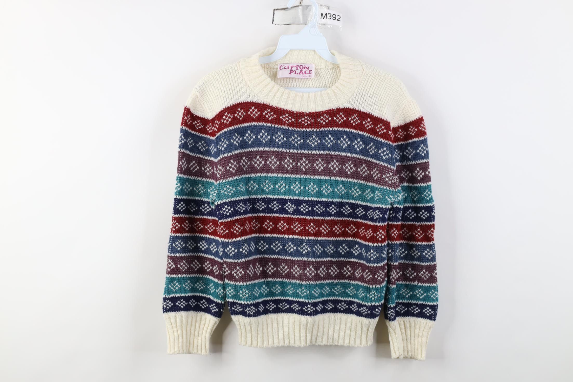 Vintage Vintage 80s 90s Streetwear Striped Knit Crewneck Sweater USA Size XS / US 0-2 / IT 36-38 - 1 Thumbnail