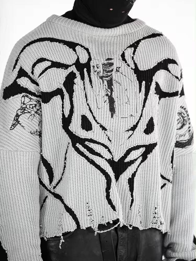 Japanese Brand × Vintage vintage shabby street sweater Size US XL / EU 56 / 4 - 4 Thumbnail