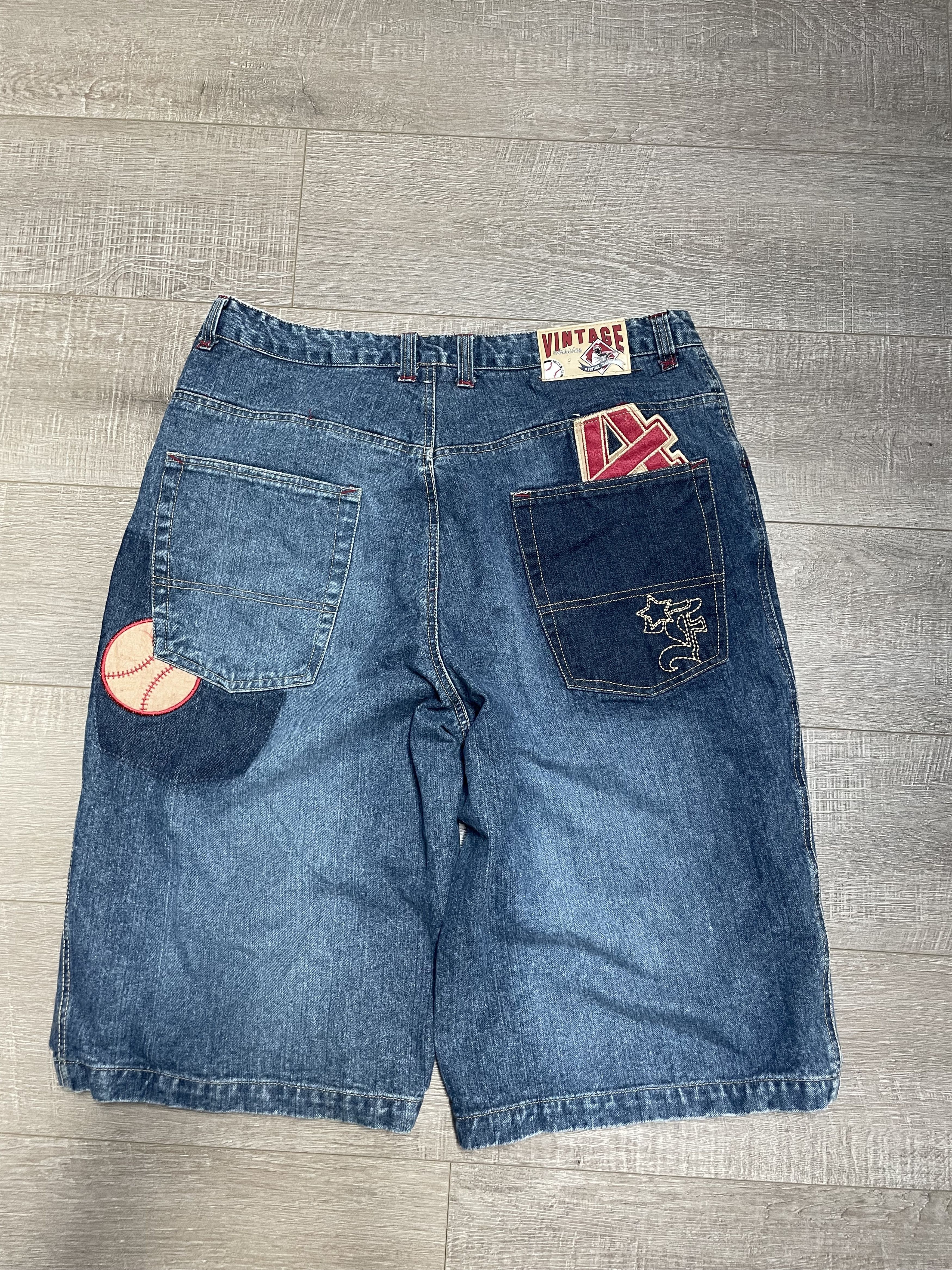 Other VTG Raw Blue First Team Jorts Baggy Denim Shorts Y2K Size 40 Size US 40 / EU 56 - 2 Thumbnail