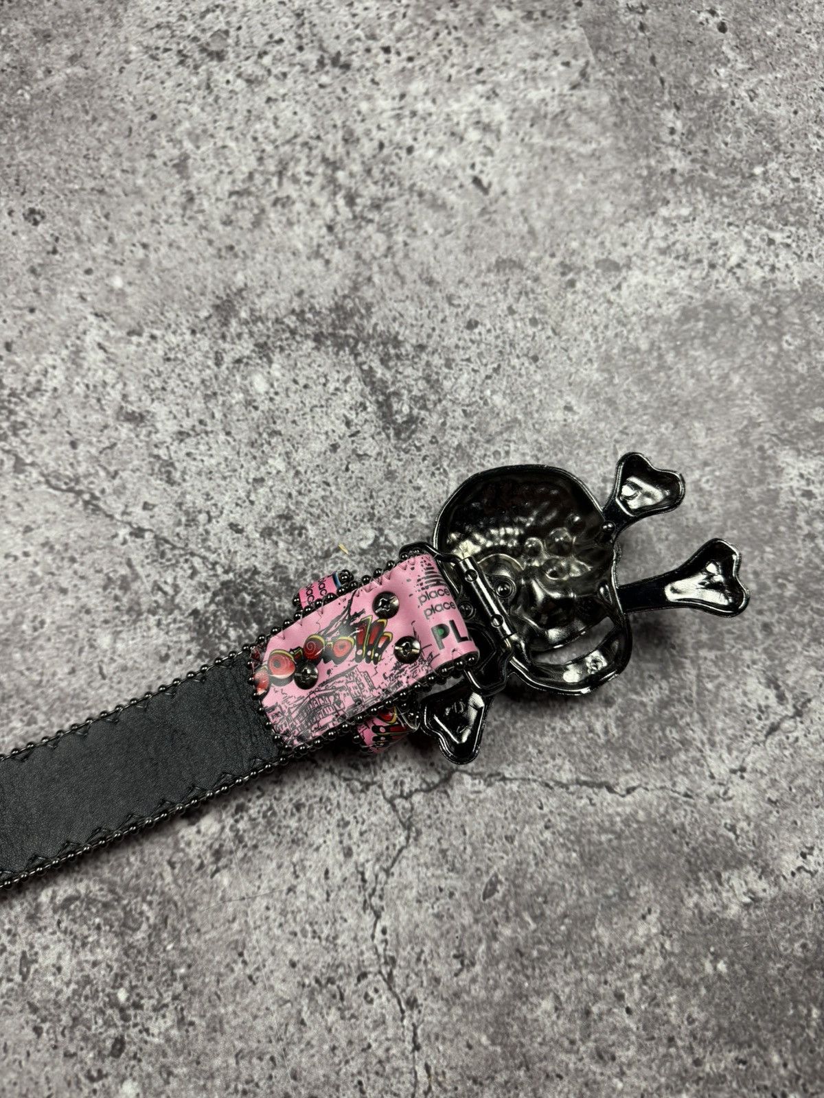 Japanese Brand 00’s NUMBER NINE STYLE GRAFFITI SKULL RARE Y2K BELT VINTAGE Size ONE SIZE - 4 Thumbnail