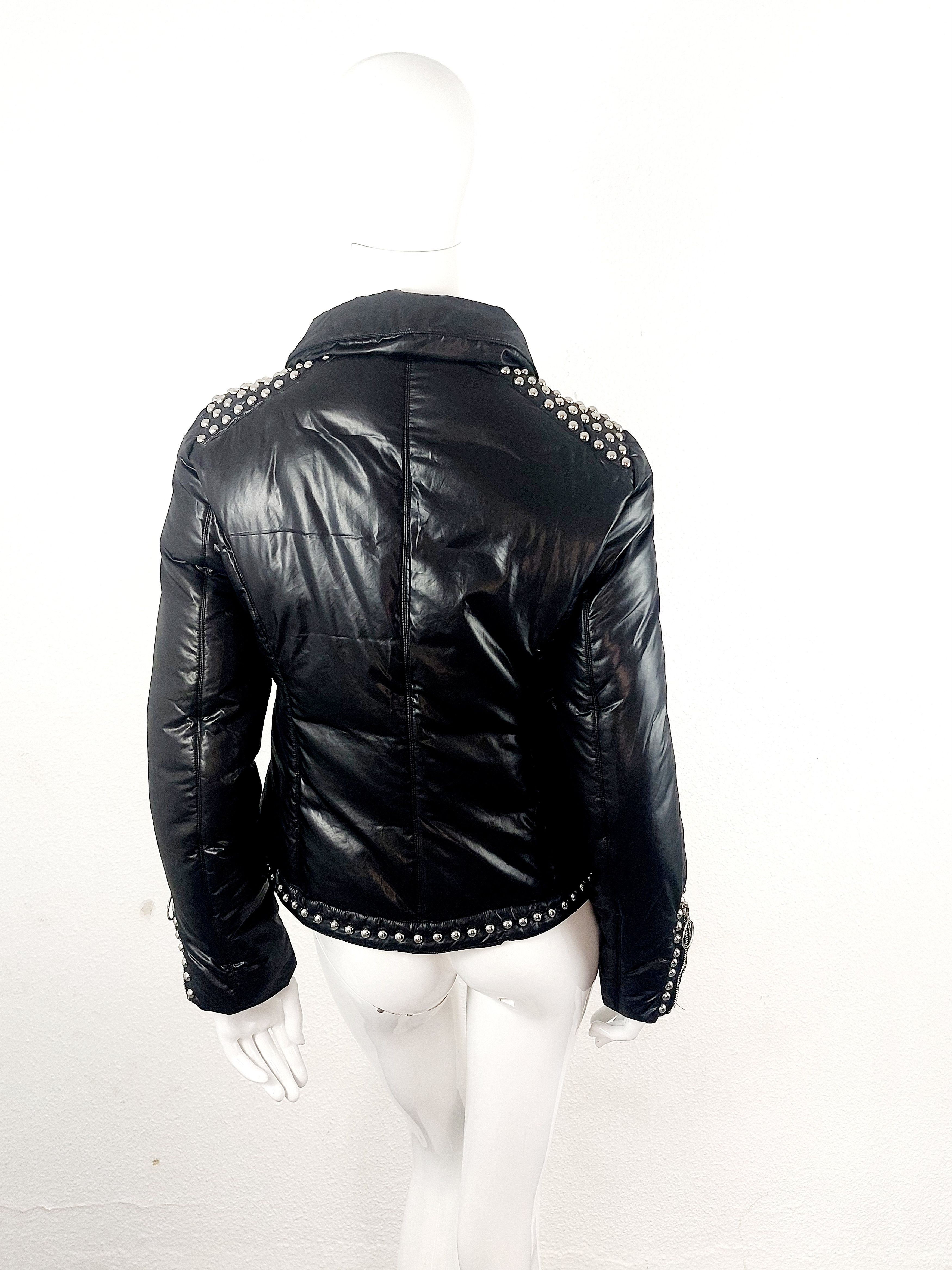 Moschino Moschino Rivet Studded Down Moto Jacket Coat Size M / US 6-8 / IT 42-44 - 14 Thumbnail