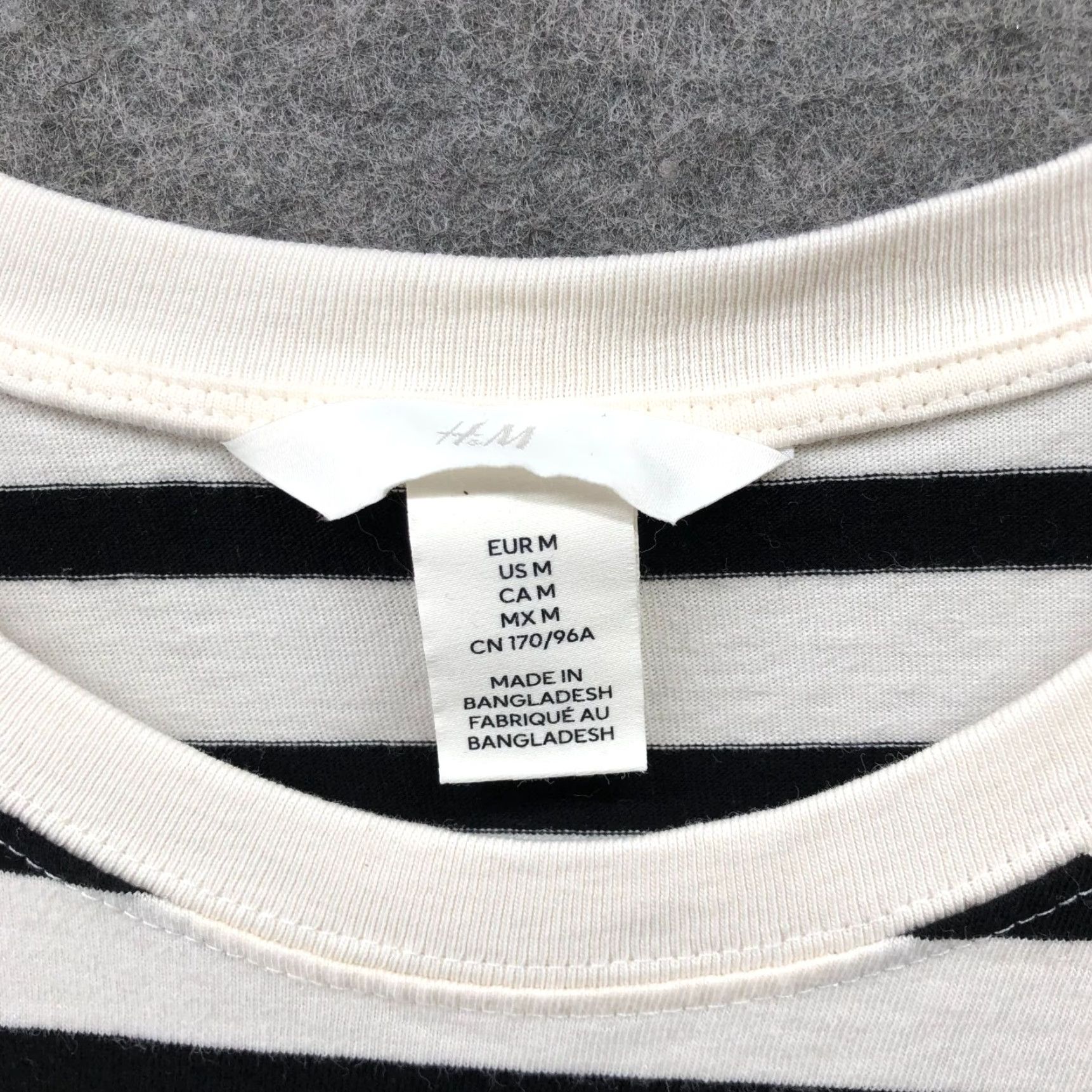 H&M H&M Shirt Dress Womens M Black White Striped Short Sleeve Mini Tunic Dress Womens M Black White Striped Short Sleeve Knit Cotton Crew Neck Size M / US 6-8 / IT 42-44 - 3 Thumbnail