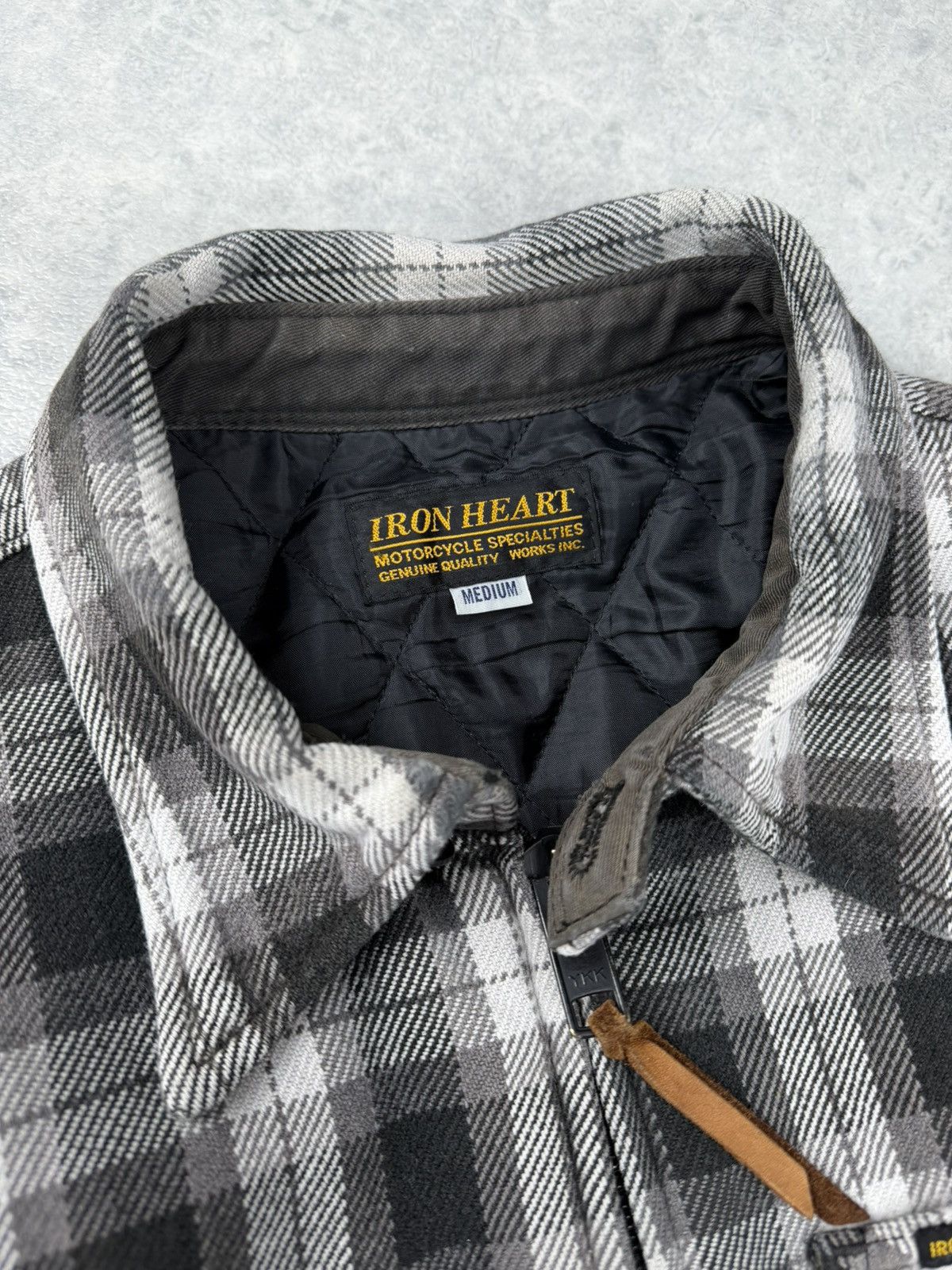 Iron Heart Iron Heart Heavy Flannel Zip Jacket Black Grey Check Size M Size US M / EU 48-50 / 2 - 6 Thumbnail