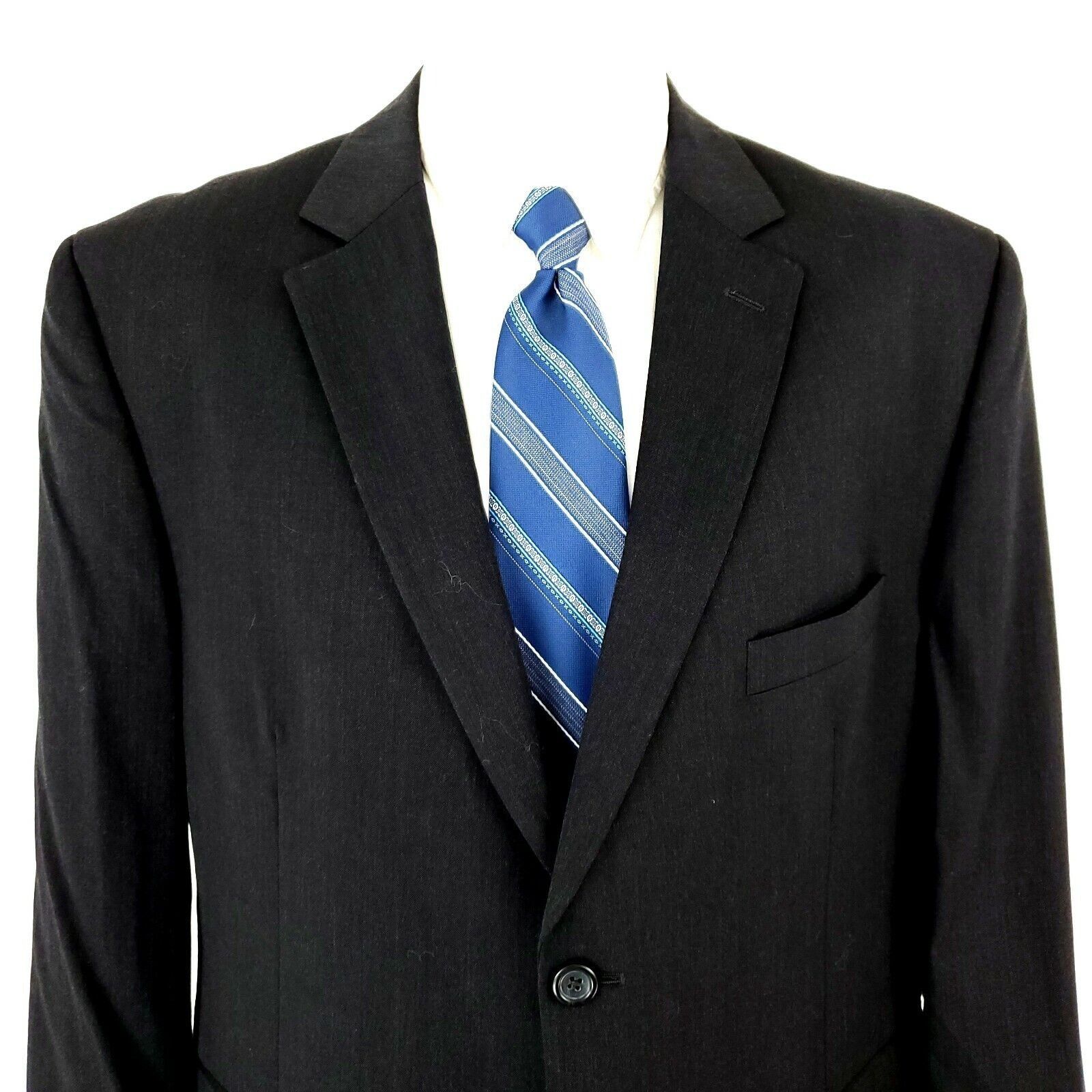 Pronto Uomo Pronto Uomo Wool 2 Button Blazer 46R Charcoal Gray Suit Jack Size 46R - 1 Thumbnail