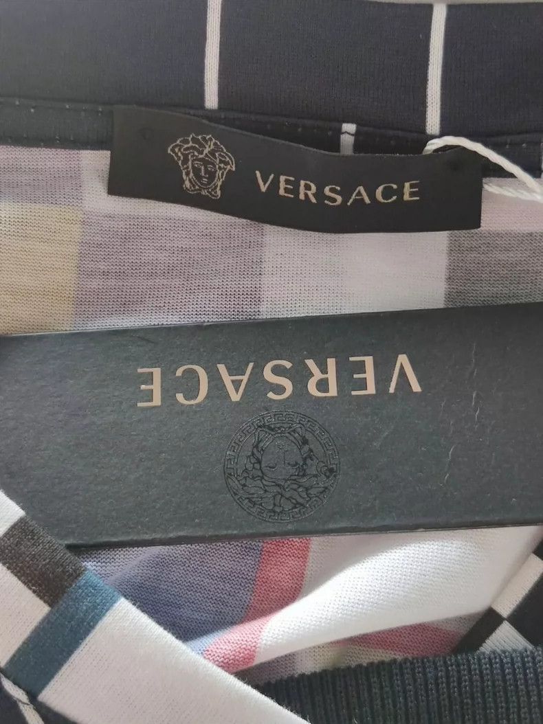 Versace Versace Checkerboard cotton men's short-sleeved T-shirt Size US S / EU 44-46 / 1 - 4 Thumbnail