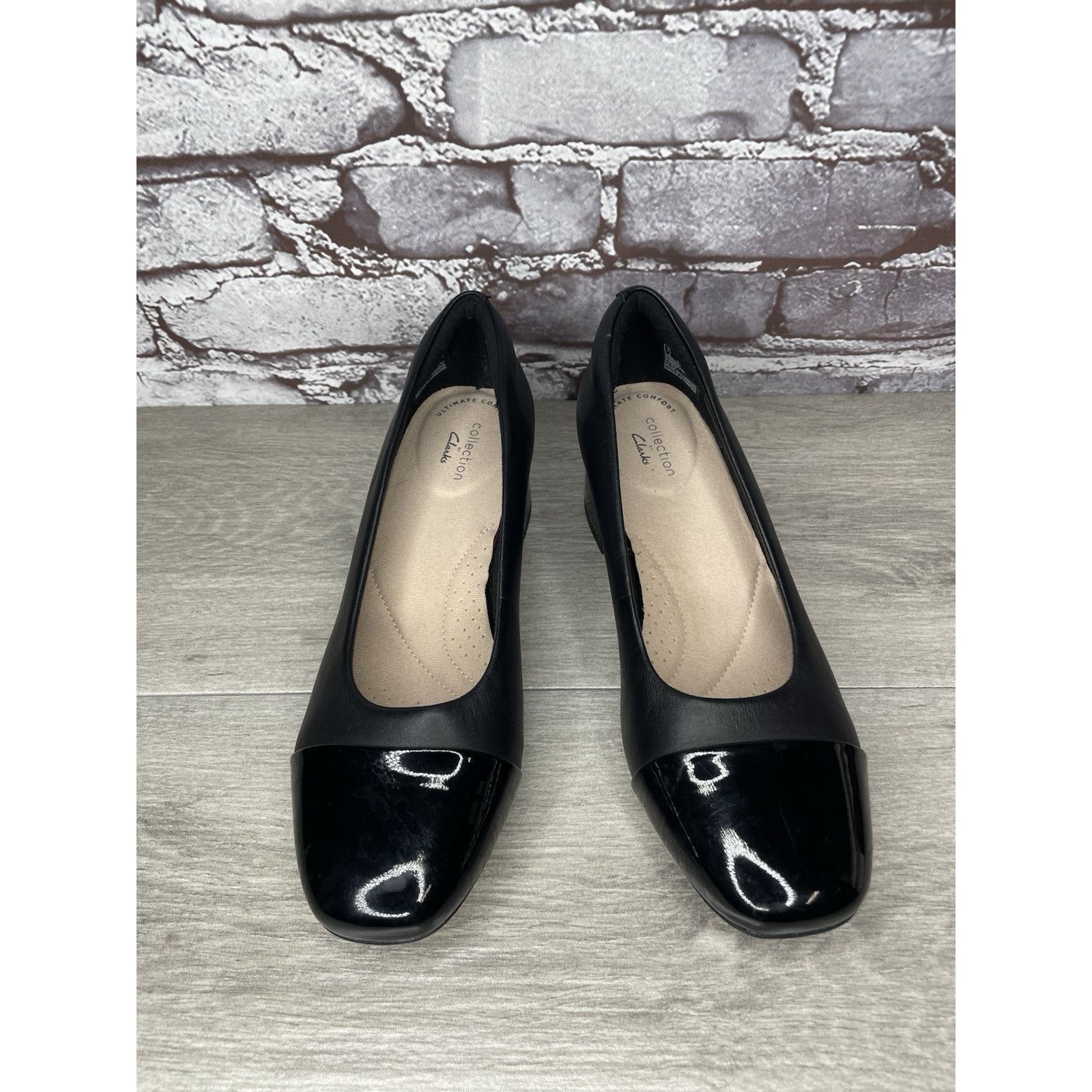 Clarks Clarks Marilyn Black Leather Patent Cap Toe Pump Heels Shoes Size US 8 / IT 38 - 11 Thumbnail