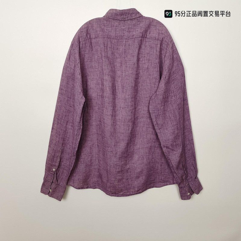 Brunello Cucinelli Brunello Cucinelli Purple Linen Long-Sleeve Shirt Size US M / EU 48-50 / 2 - 1 Thumbnail