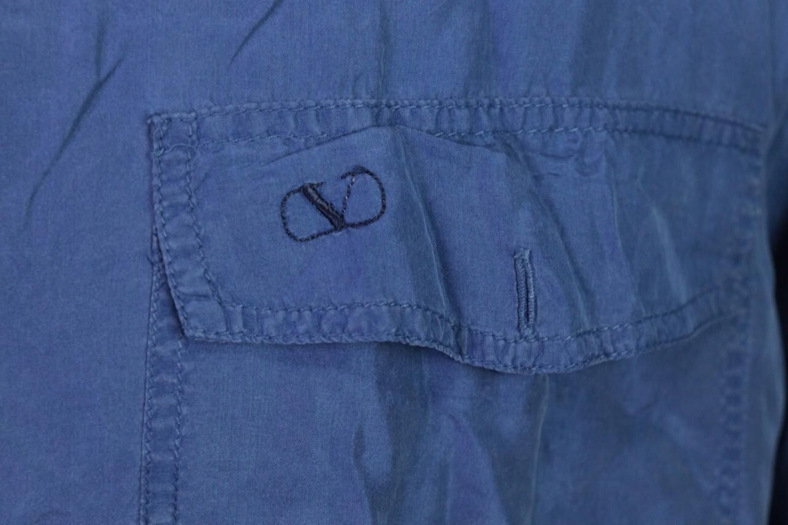 Valentino Valentino Silk Blue Button Up Pockets Overshirt Shirt Size S Size US S / EU 44-46 / 1 - 5 Thumbnail