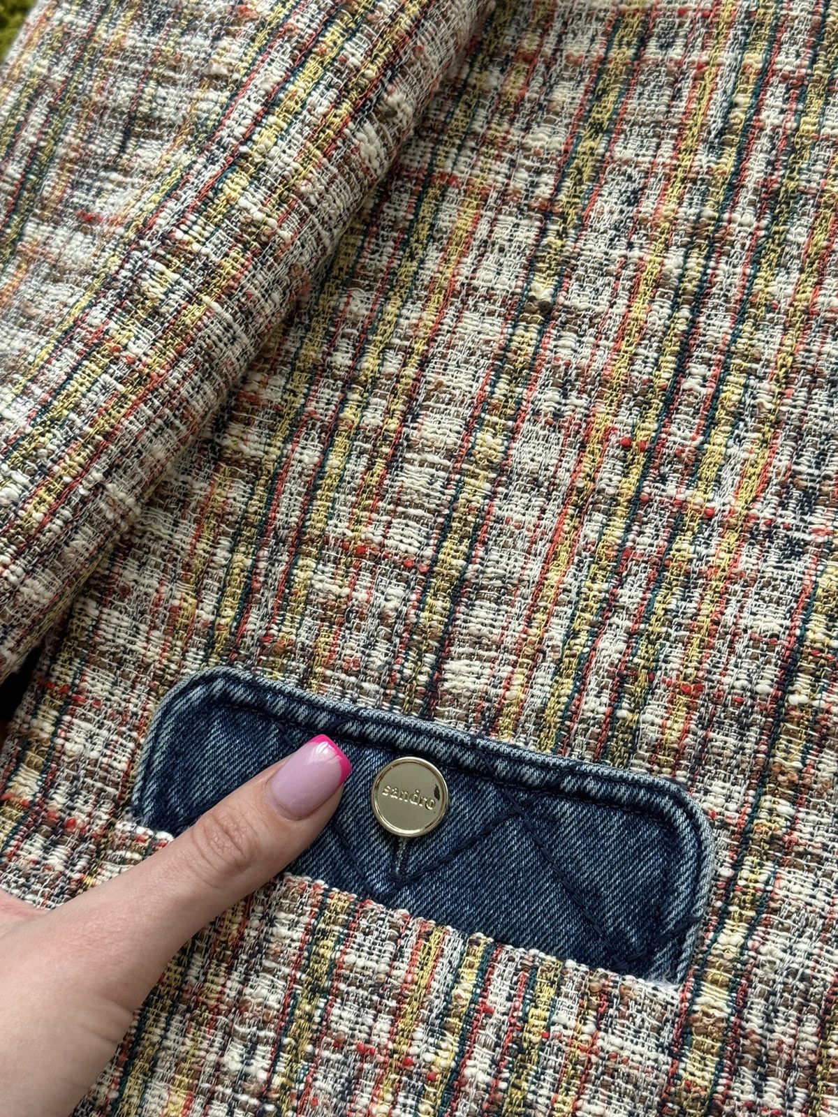 Designer × Sandro Sandro oldmoney style tweed jacket Size XS / US 0-2 / IT 36-38 - 3 Thumbnail