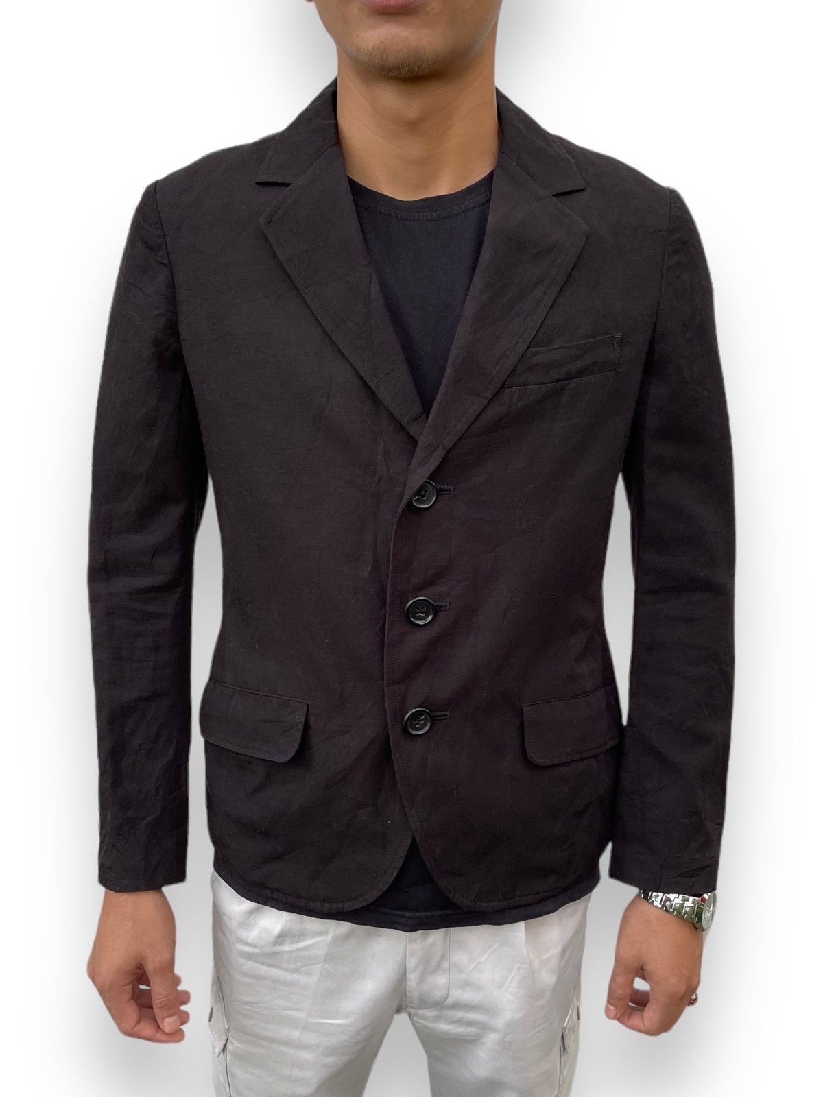 Yohji Yamamoto 🔥S/S 2004 Y's by Yohji Yamamoto Tailored Black Blazer Jacket Size S / US 4 / IT 40 - 6 Thumbnail