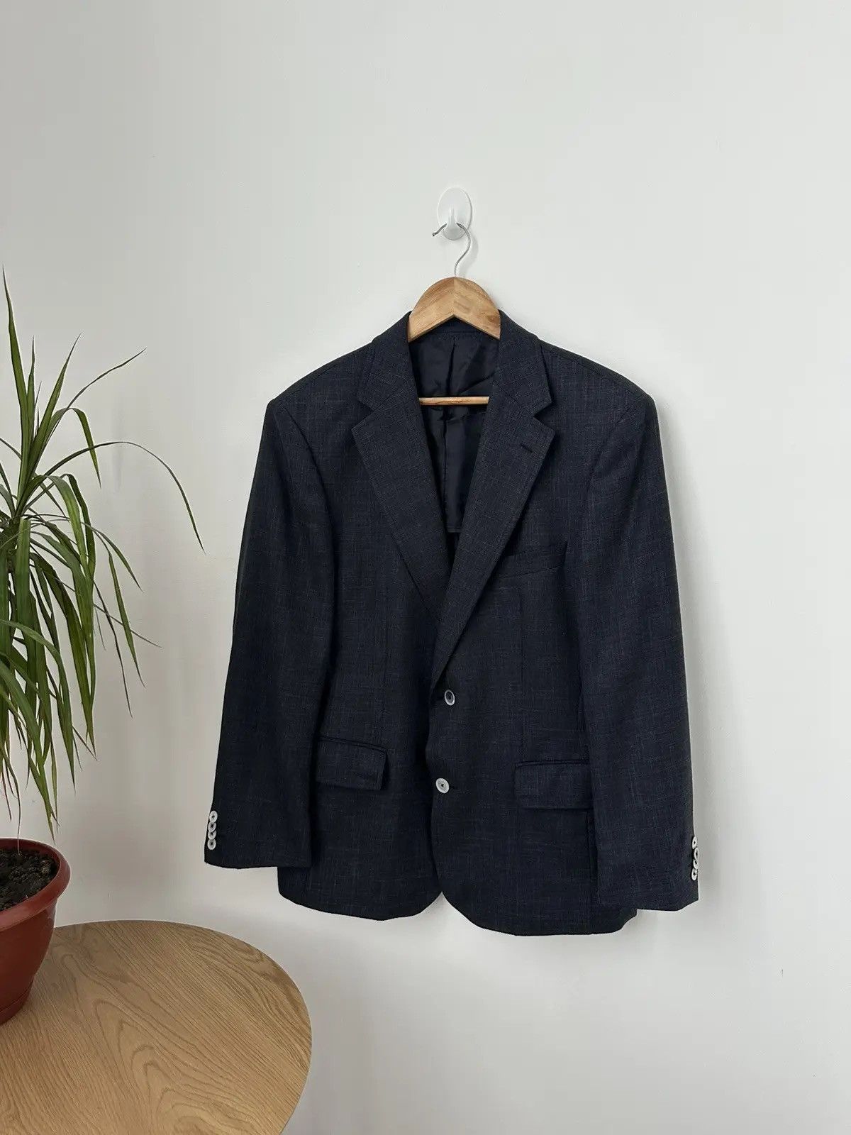 Vision Streetwear Vintage Eduard Dressler Men Blue Wool Blazer Size 42S - 2 Thumbnail