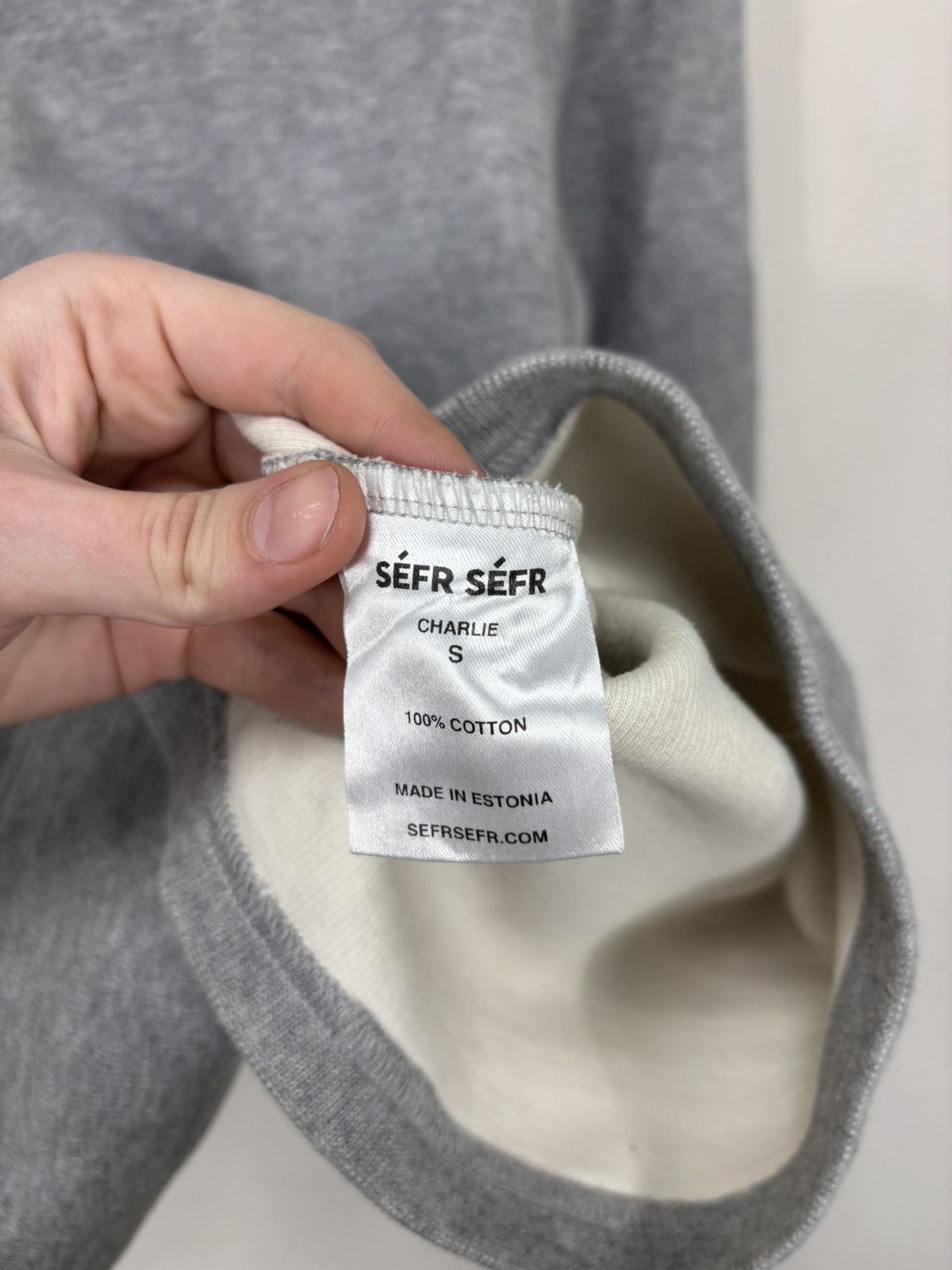 Sefr Sefr Sefr Men’s Basic Grey Classic Sweatshirt Size US S / EU 44-46 / 1 - 7 Thumbnail
