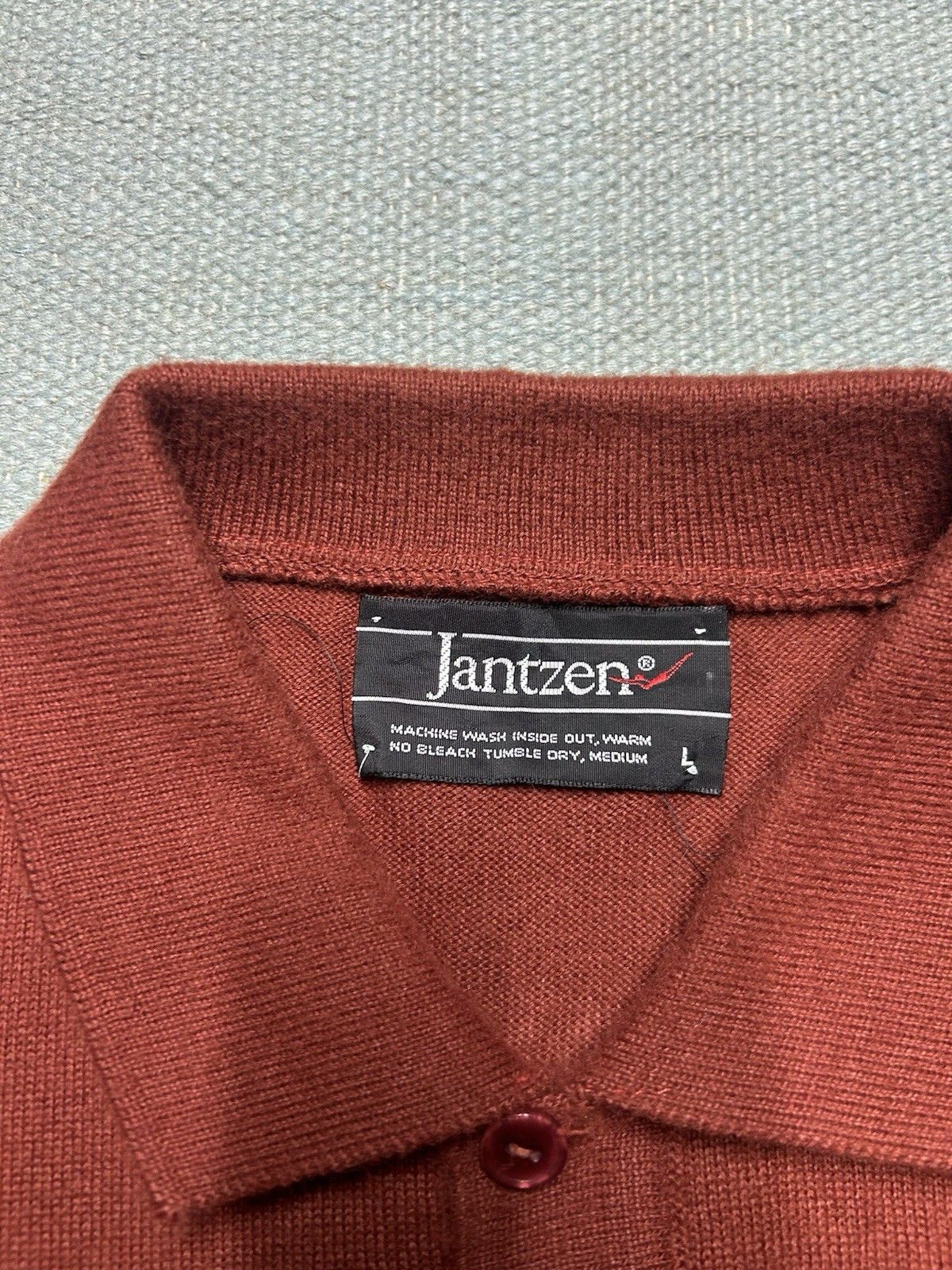 Vintage Vintage polo shirt jantzen acrylic knit burnt orange large Size US L / EU 52-54 / 3 - 4 Thumbnail