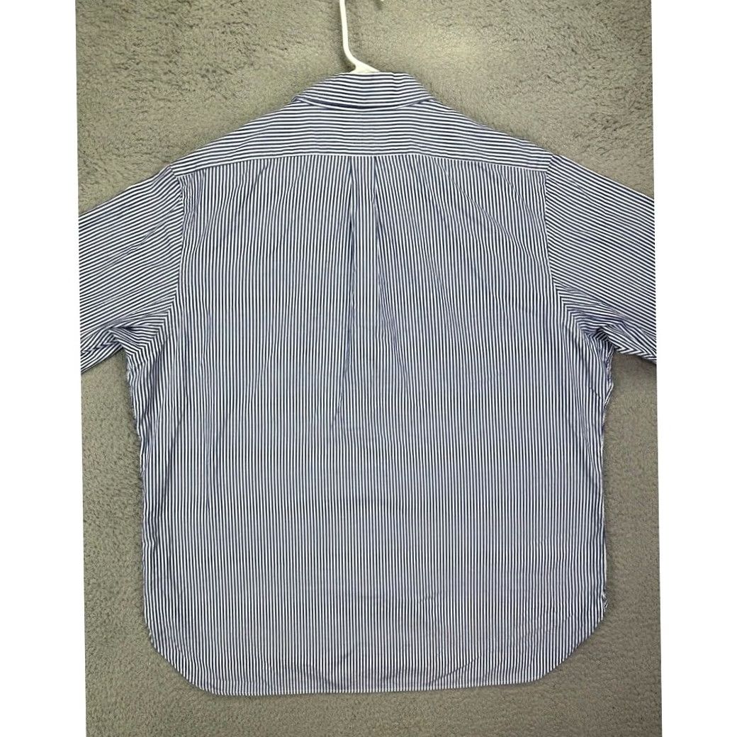 Ralph Lauren Ralph Lauren Shirt Men 17.5 36-37 Blue Pencil Striped Pony Dress Button Up Long Sleeve 100% Cotton Mens Size 48R - 3 Thumbnail