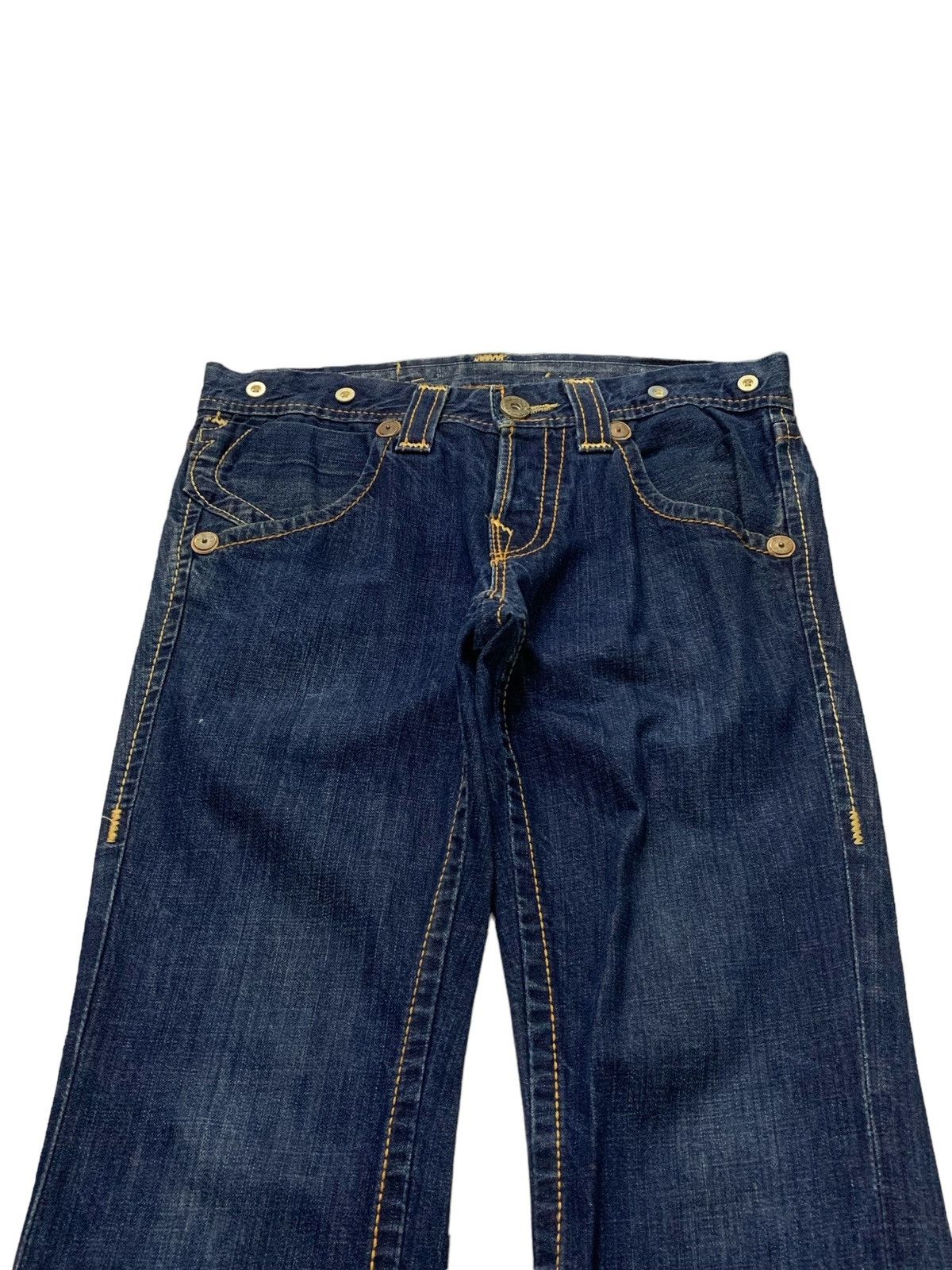 Ed Hardy × True Religion True Religion Joey Herritage Big Stitch Flared Raw Jeans Size US 32 / EU 48 - 3 Thumbnail