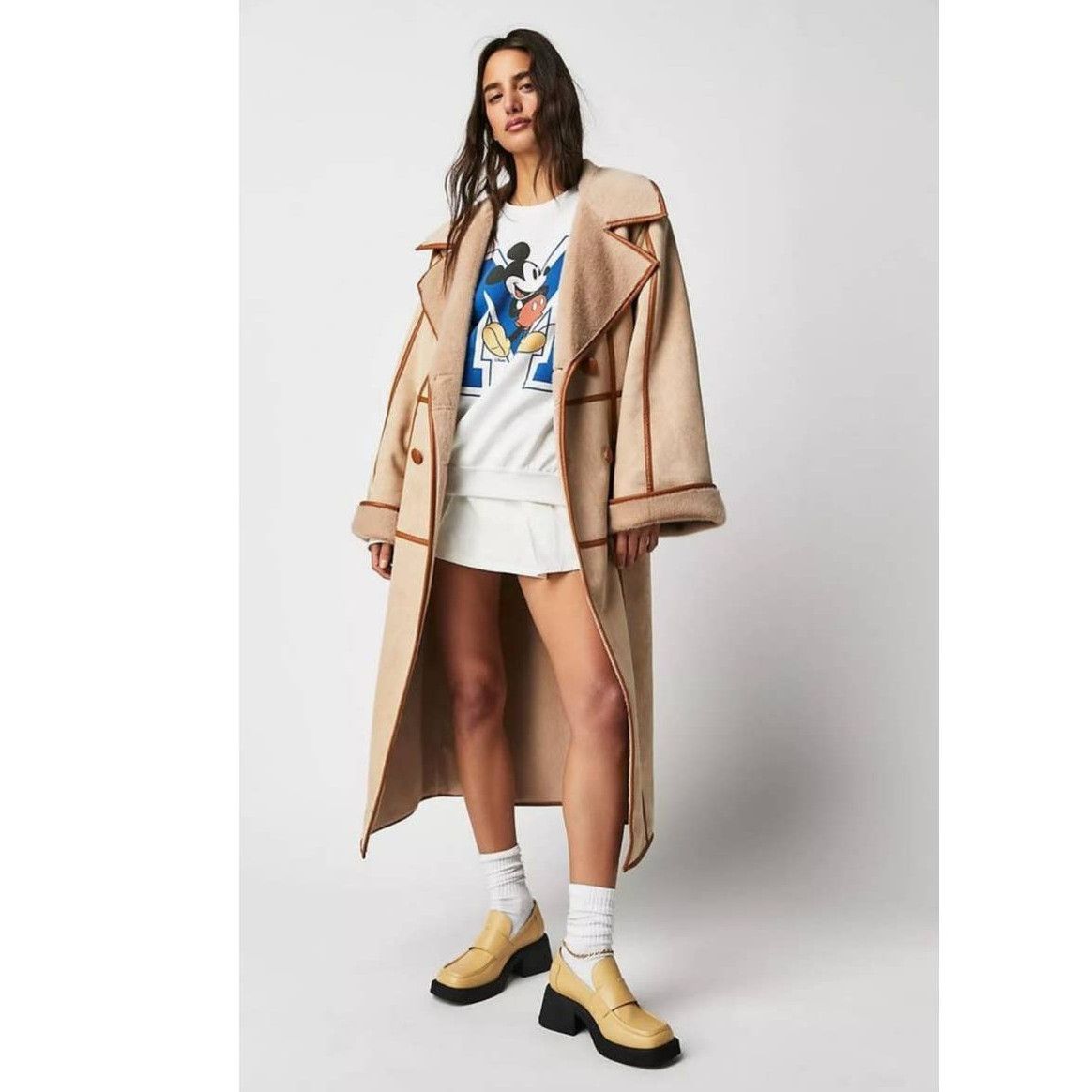 image of New Free People Marei1998 Sweet Pea Duster $835 Xs/s (0) in Tan, Women's (Size Small)
